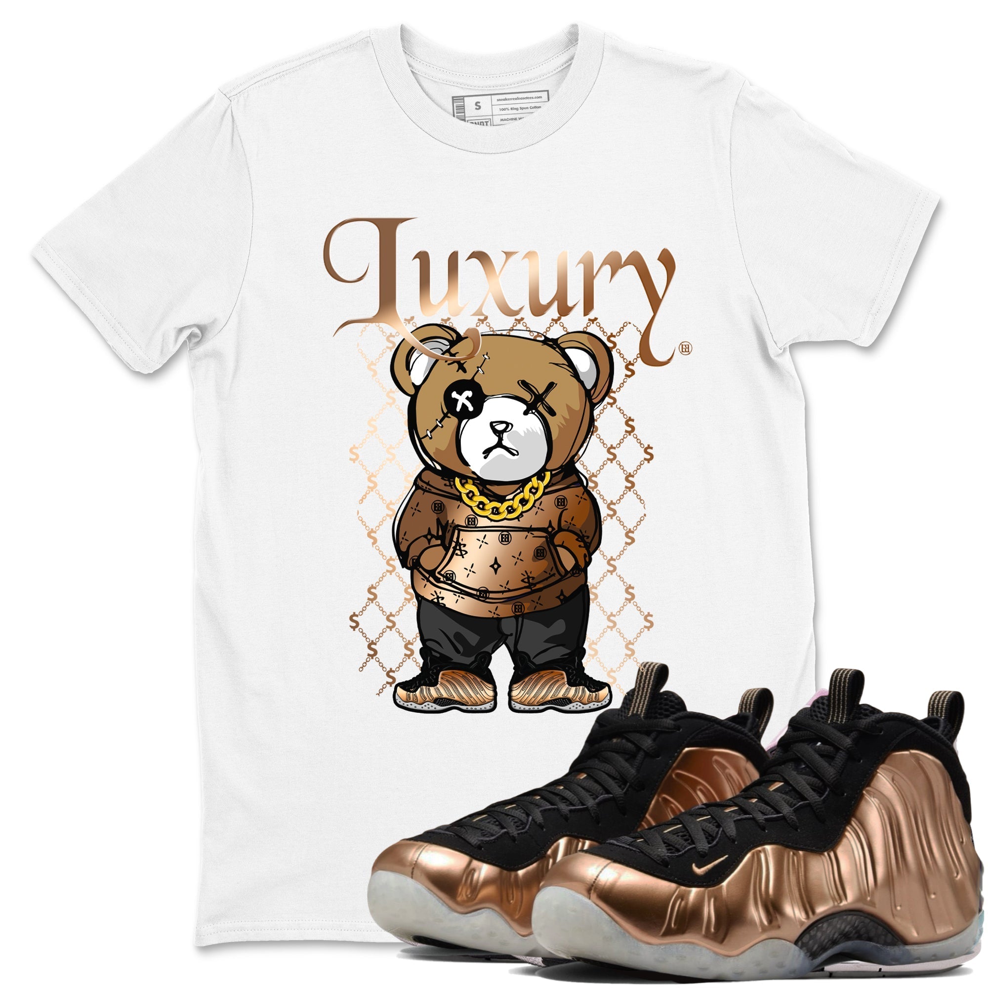 Luxury Bear snkmatch Tees - Air Foamposite One Metallic Copper