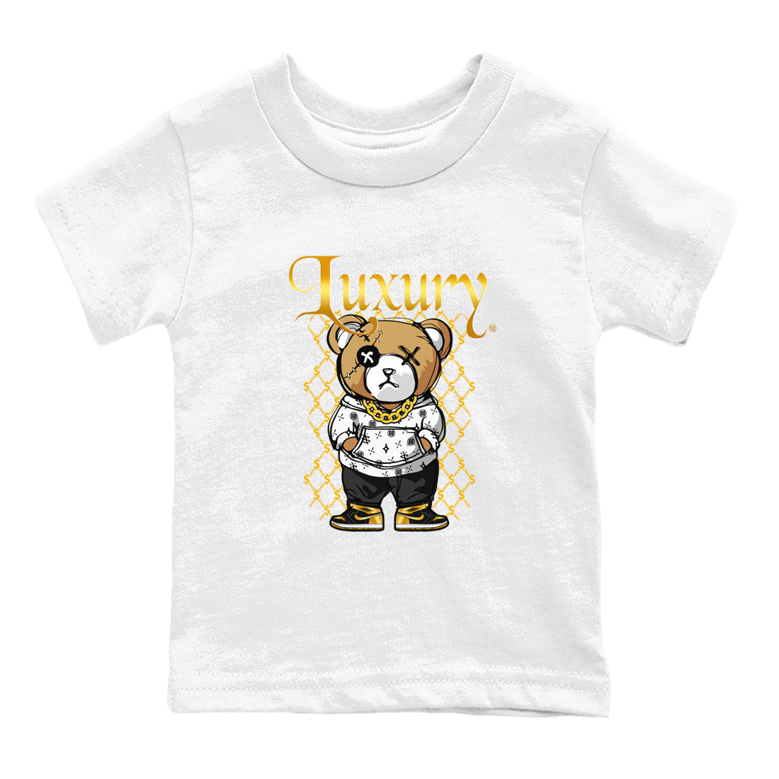Luxury Bear snkmatch Tees Kids - Air Jordan 1 Black Metallic Gold