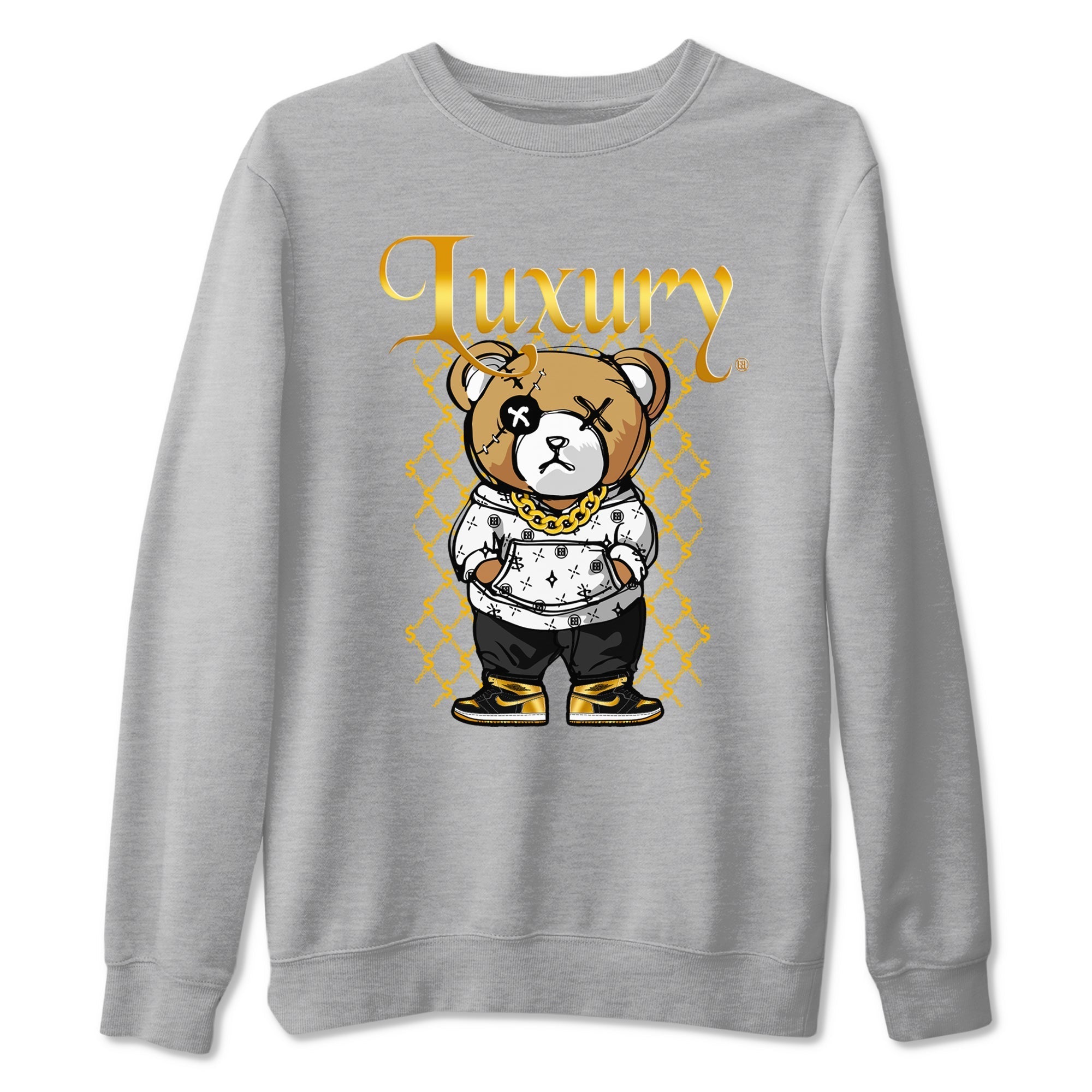 Luxury Bear snkmatch Tees - Air Jordan 1 Black Metallic Gold