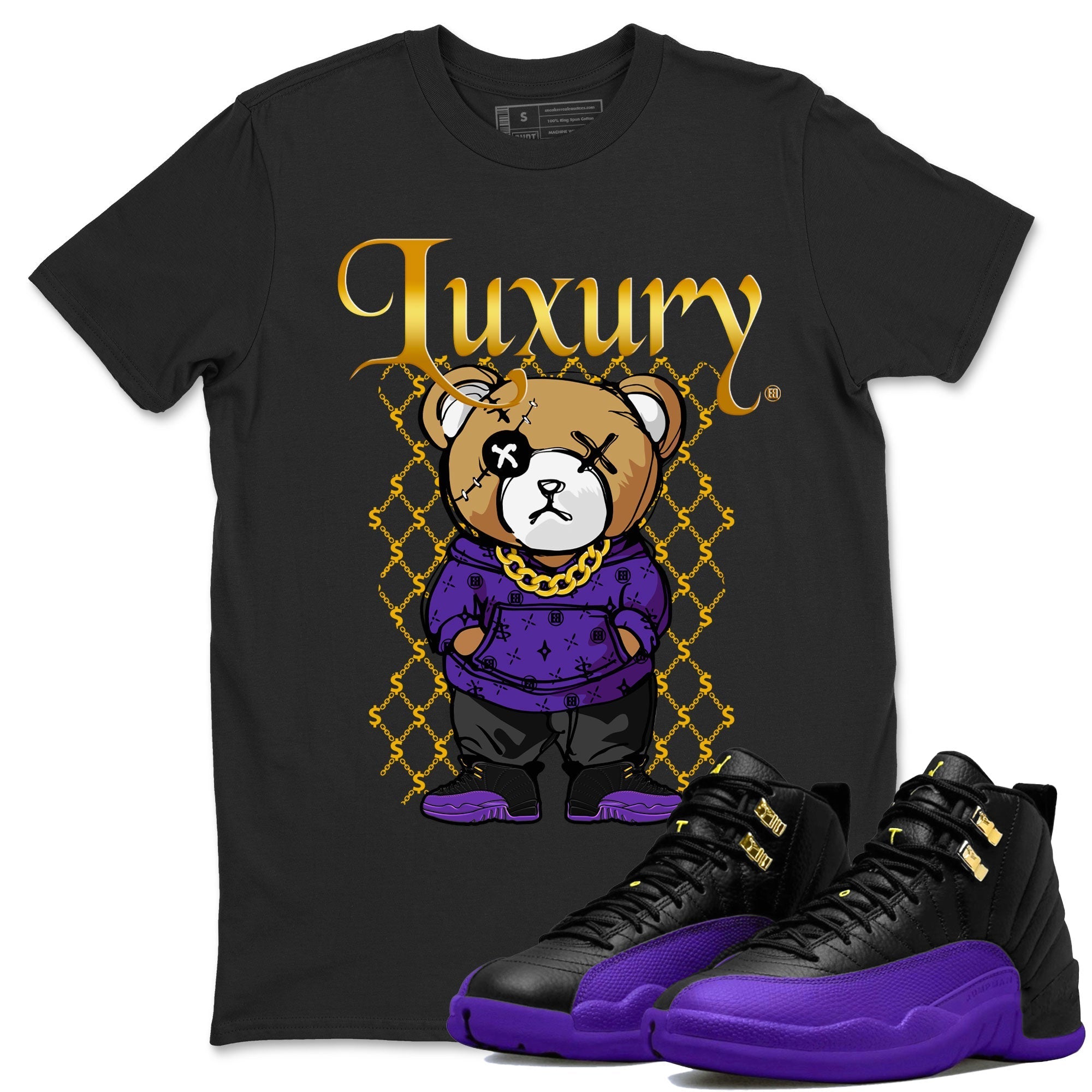 Luxury Bear snkmatch Tee - Air Jordan 12 Field Purple