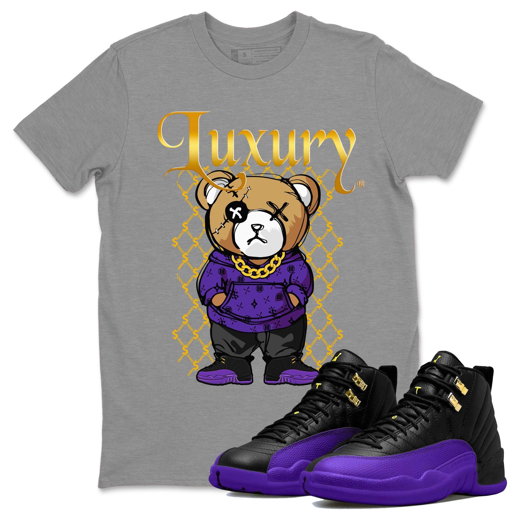 Luxury Bear snkmatch Tee - Air Jordan 12 Field Purple