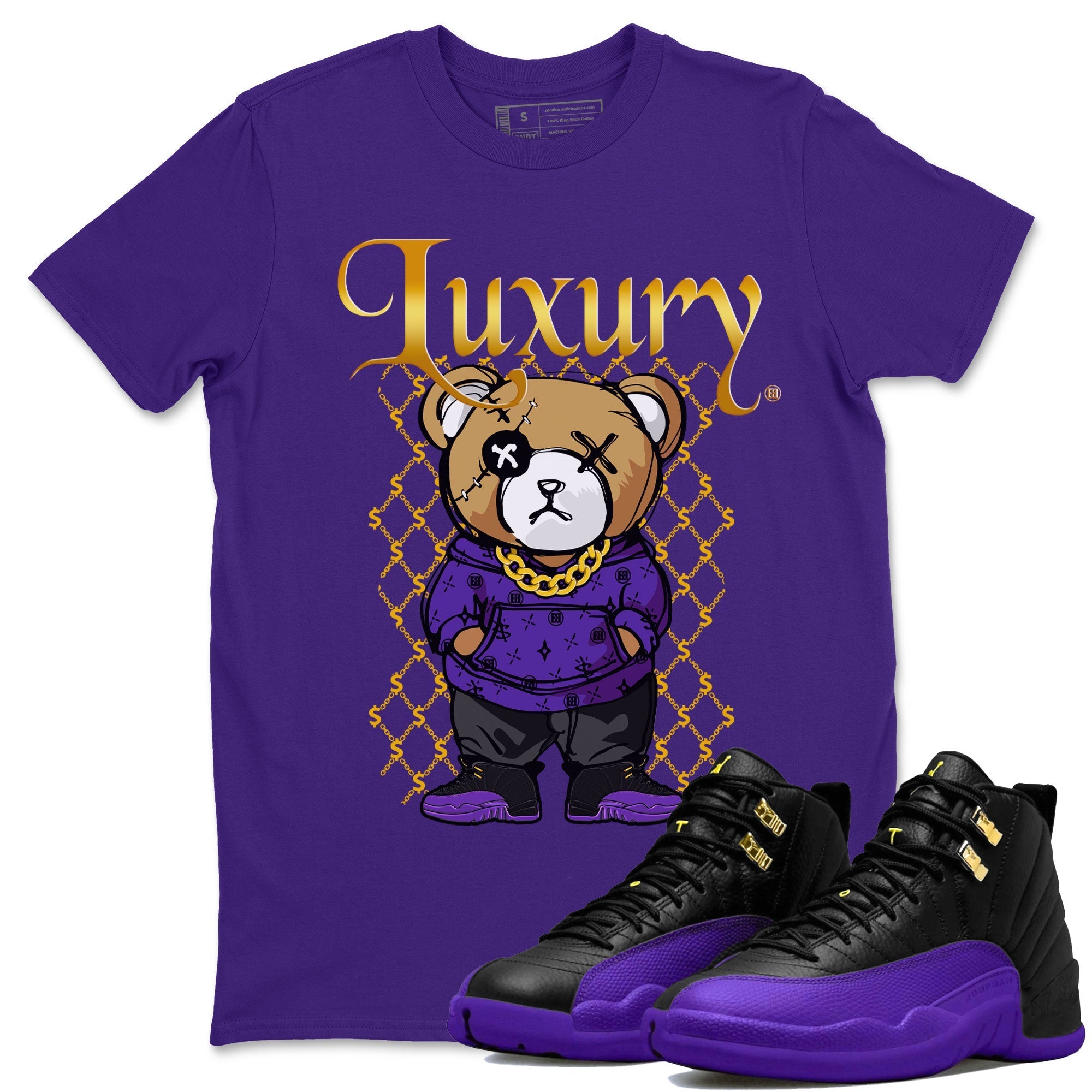 Luxury Bear snkmatch Tee - Air Jordan 12 Field Purple