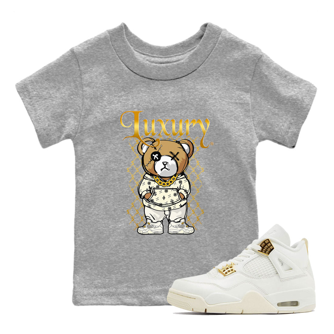 Luxury Bear snkmatch Tees Kids - Air Jordan 4 Sail 2024