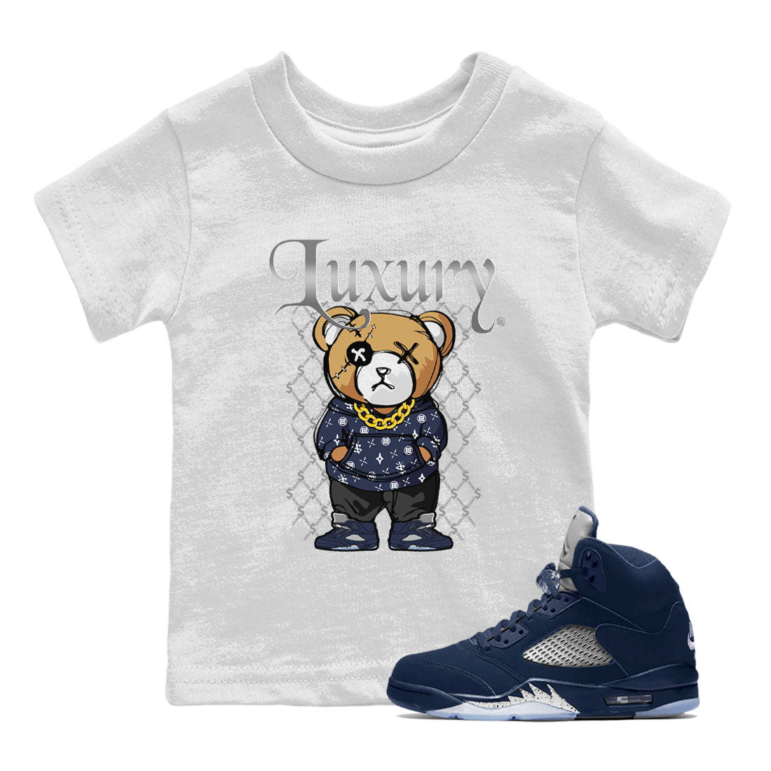 Luxury Bear snkmatch Tee Kids - Air Jordan 5 Georgetown