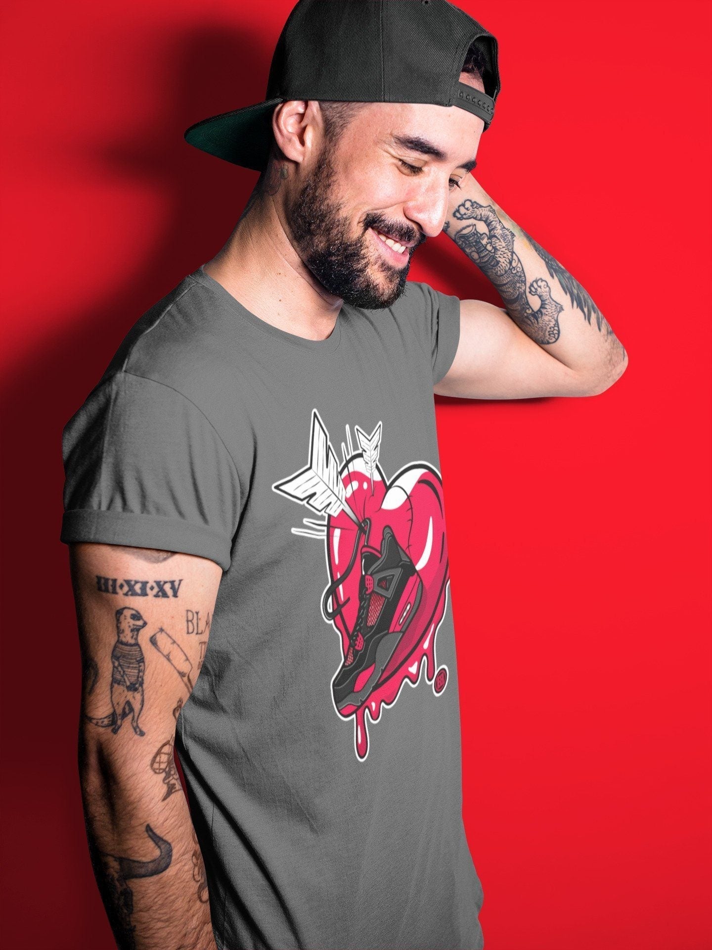 Mad In Love Unisex Tops - Air Jordan 4 Red Thunder