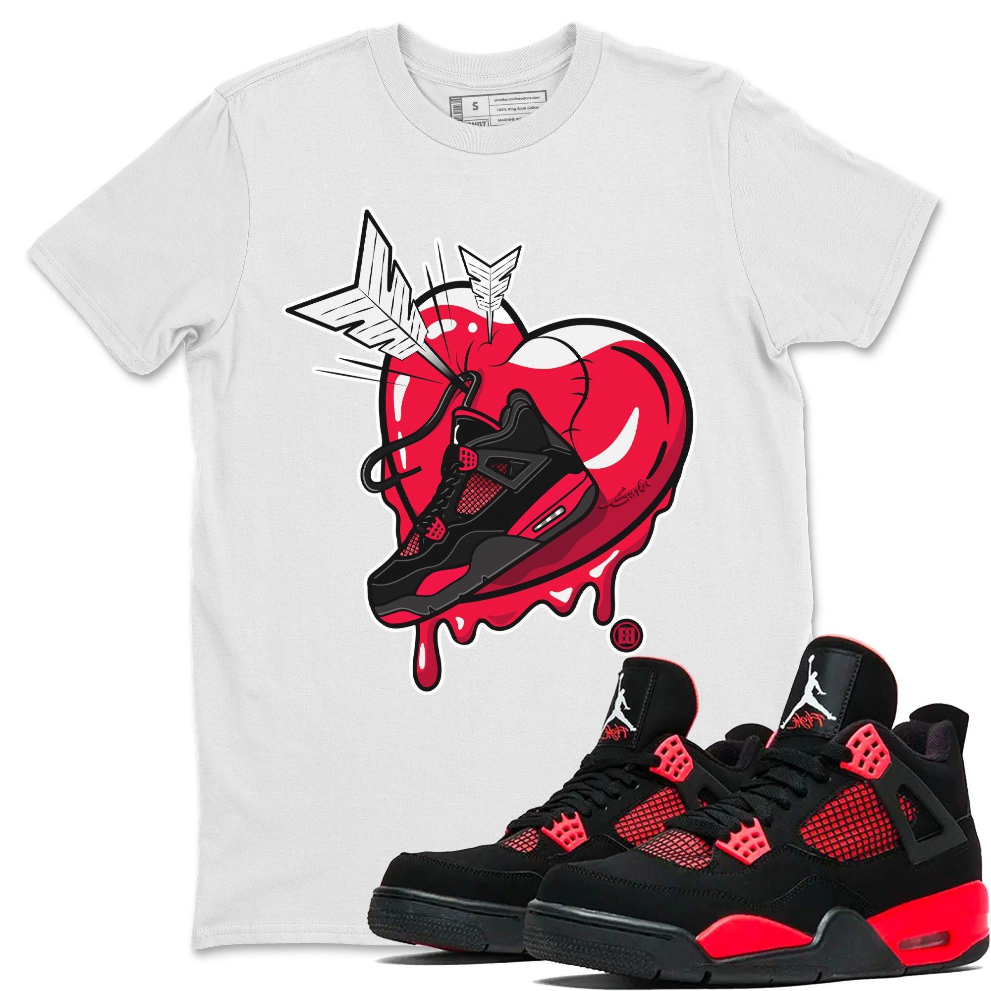 Mad In Love Unisex Tops - Air Jordan 4 Red Thunder