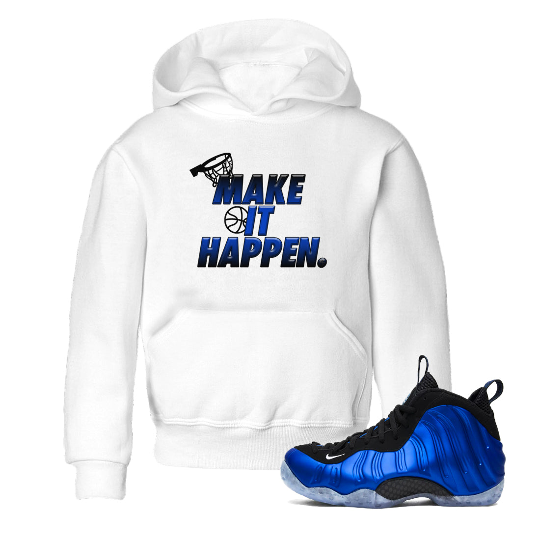 Make It Happen snkmatch Tees Kids - Air Foamposite One Royal