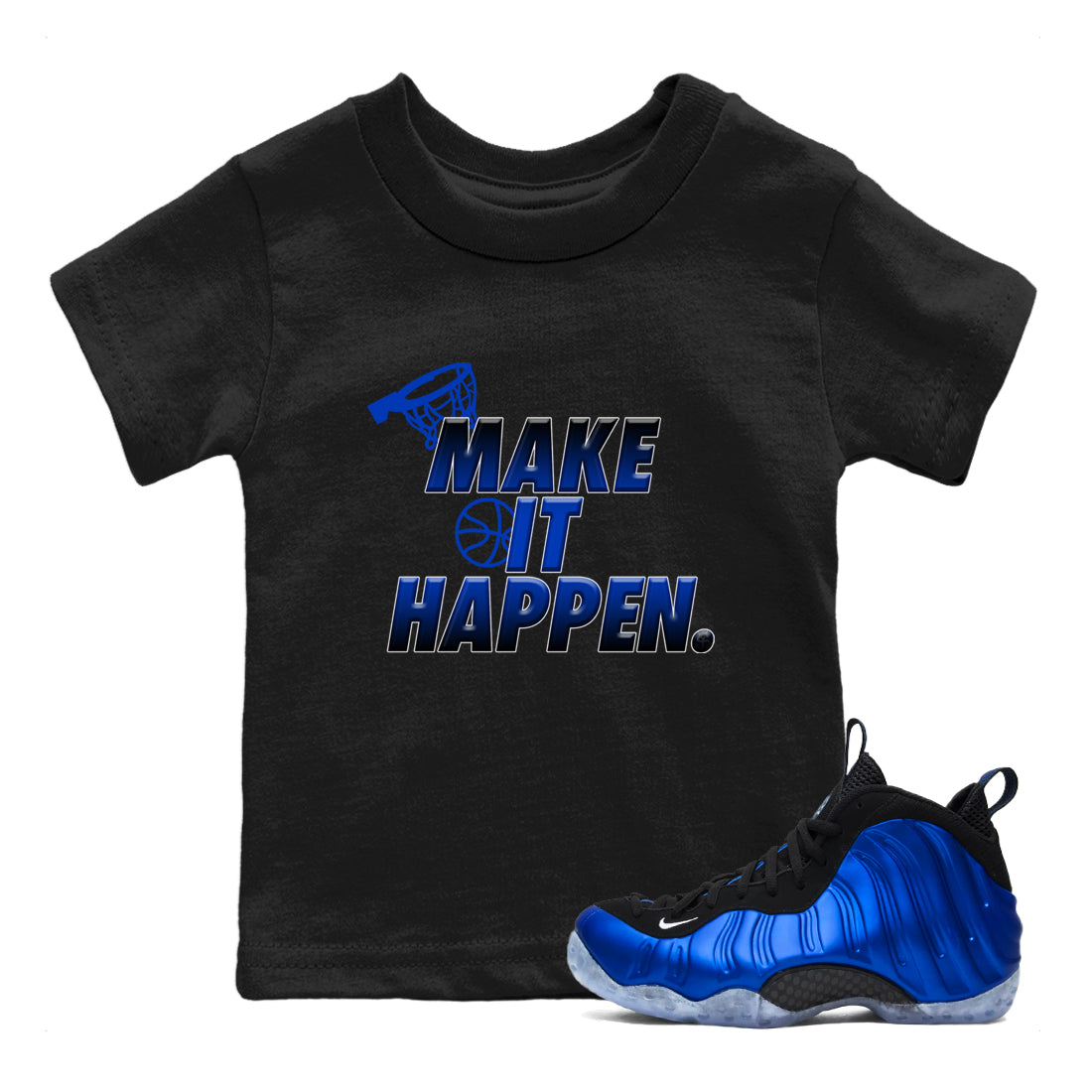 Make It Happen snkmatch Tees Kids - Air Foamposite One Royal
