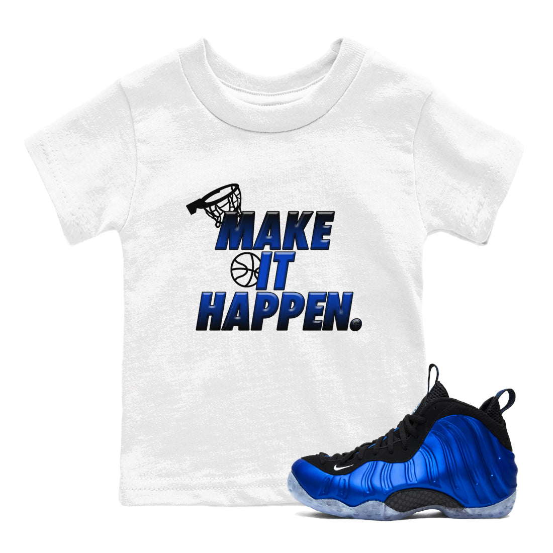 Make It Happen snkmatch Tees Kids - Air Foamposite One Royal