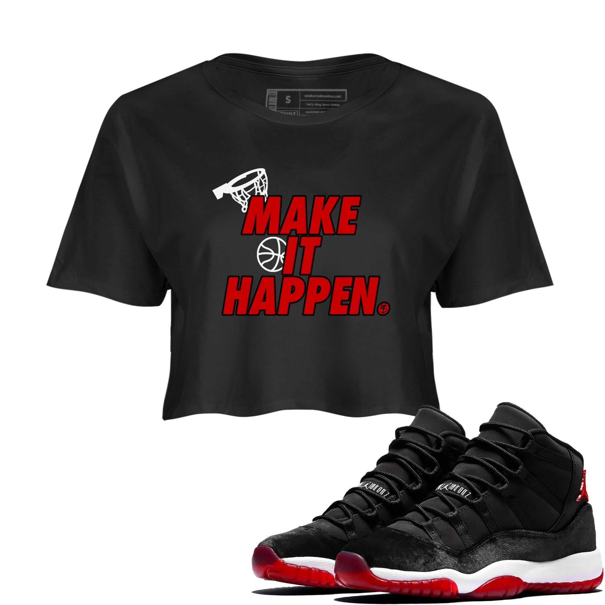 Make It Happen snkmatch Women's Top - Air Jordan 11 Bred Velvet