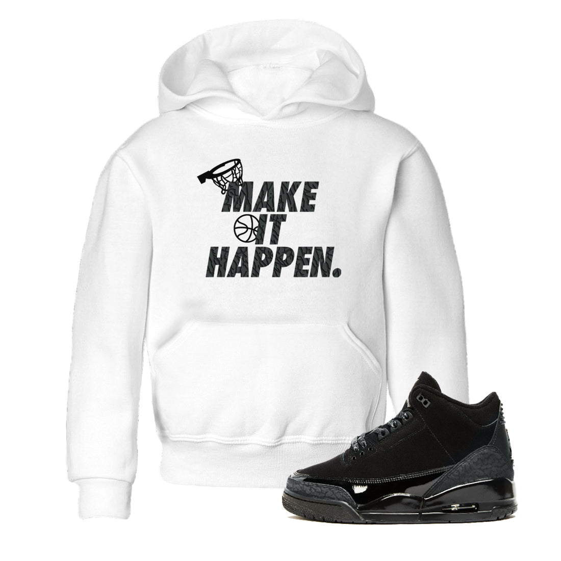 Make It Happen snkmatch Tees Kids - Air Jordan 3 Black Cat