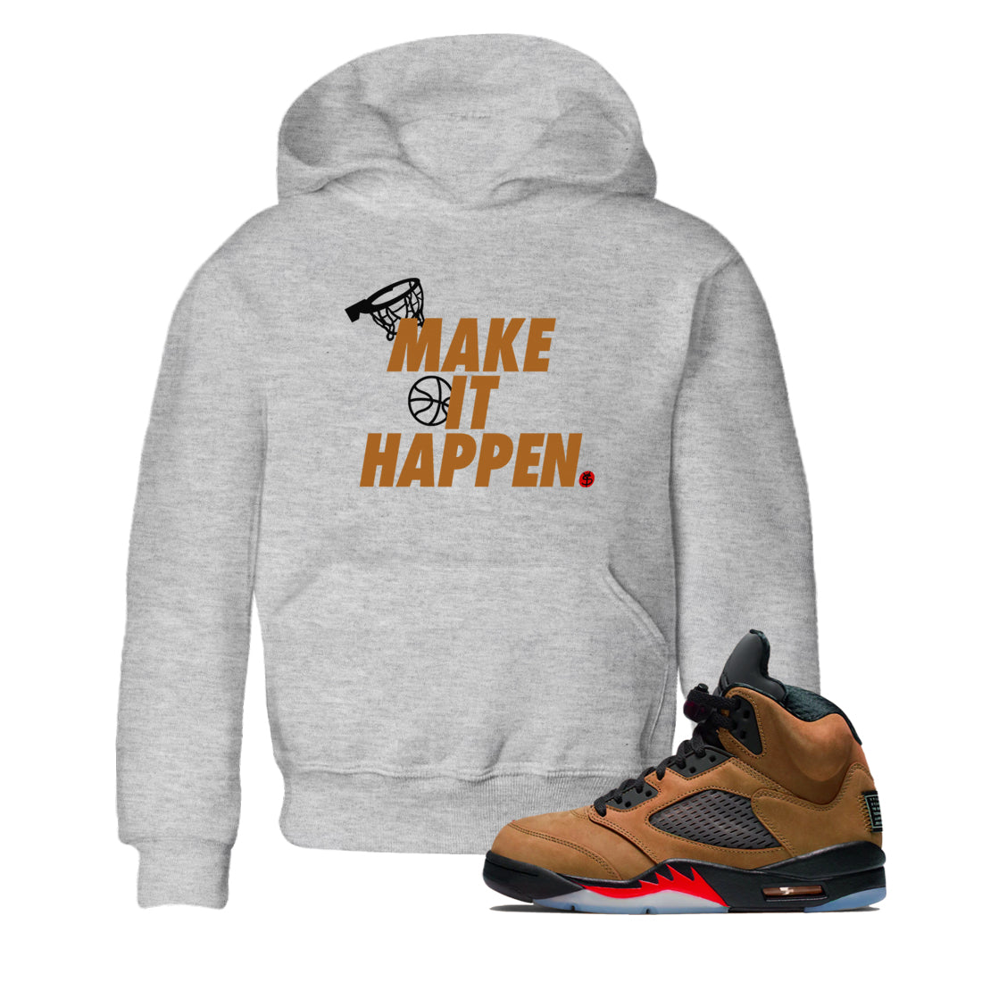 Make It Happen snkmatch Tees Kids - Air Jordan 5 Archaeo Brown