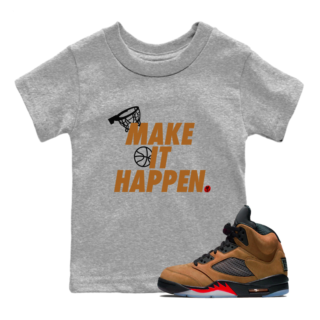 Make It Happen snkmatch Tees Kids - Air Jordan 5 Archaeo Brown