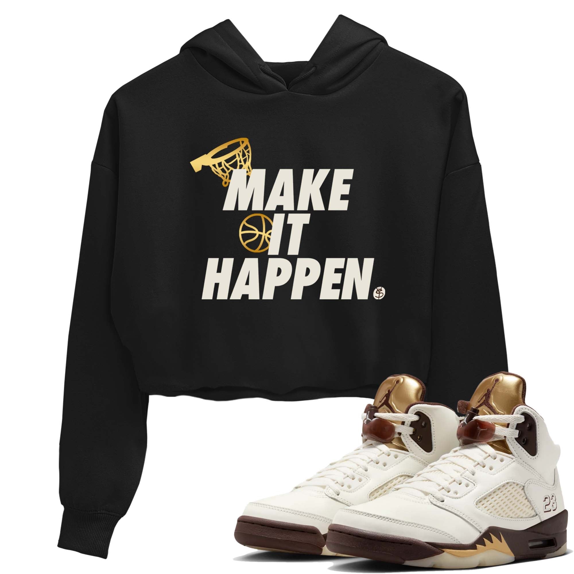 Make It Happen snkmatch Women's Top - Air Jordan 5 Golden Ticket