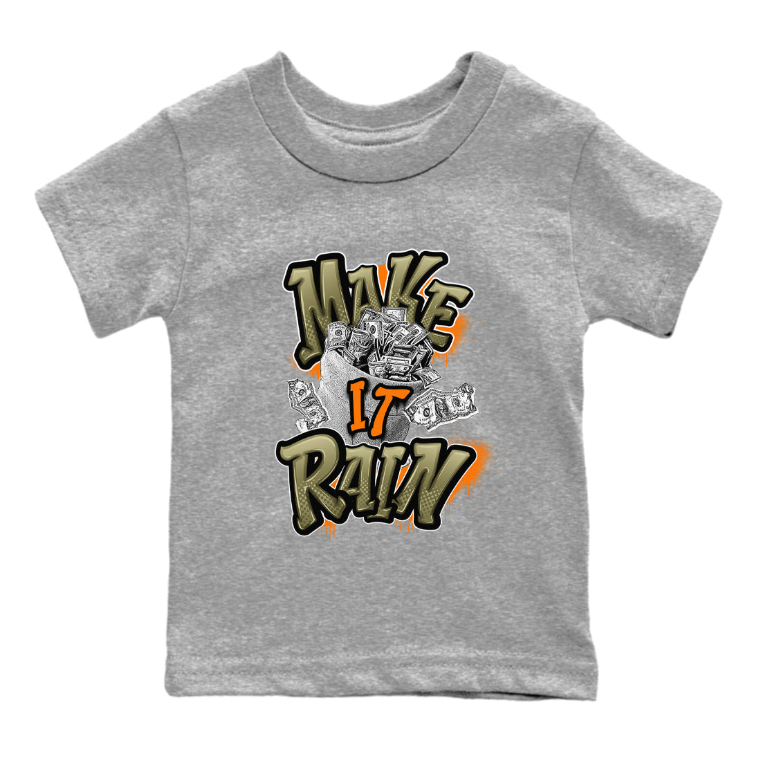 Make It Rain Money snkmatch Tees Kids - Air Jordan 5 Olive