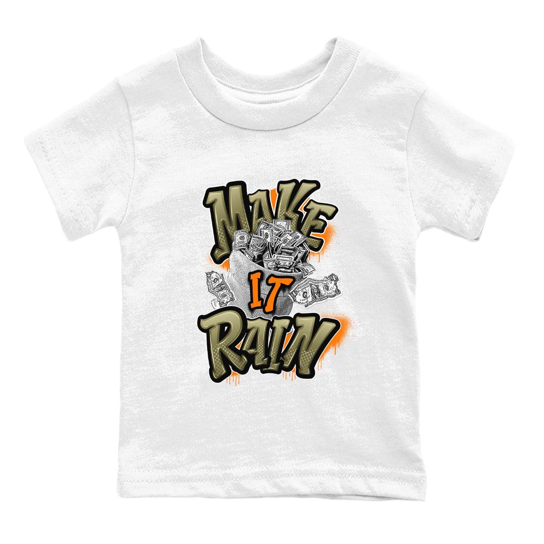 Make It Rain Money snkmatch Tees Kids - Air Jordan 5 Olive