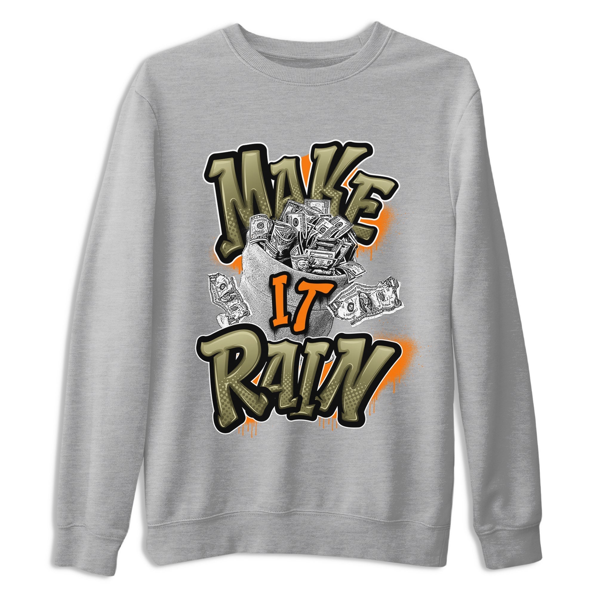 Make It Rain Money snkmatch Tees - Air Jordan 5 Olive