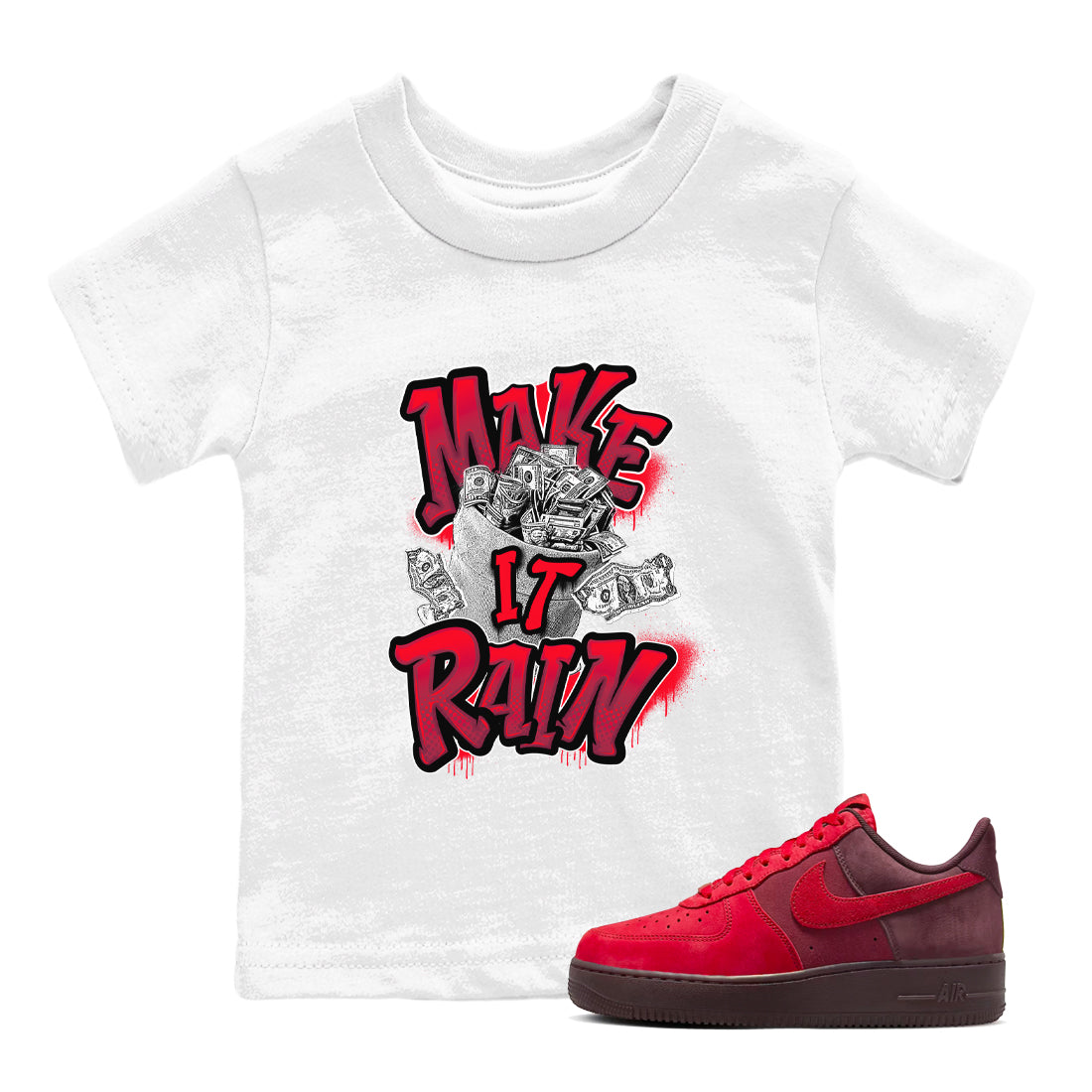 Make It Rain Money snkmatch Tees Kids - Air Force 1 Layers Of Love