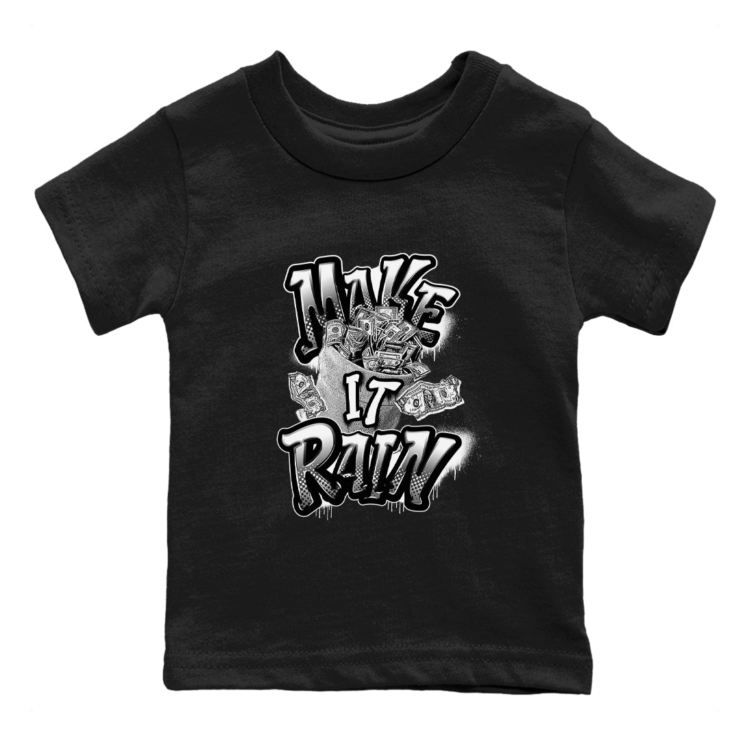 Make It Rain Money snkmatch Tees Kids - Air Jordan 1 Black White