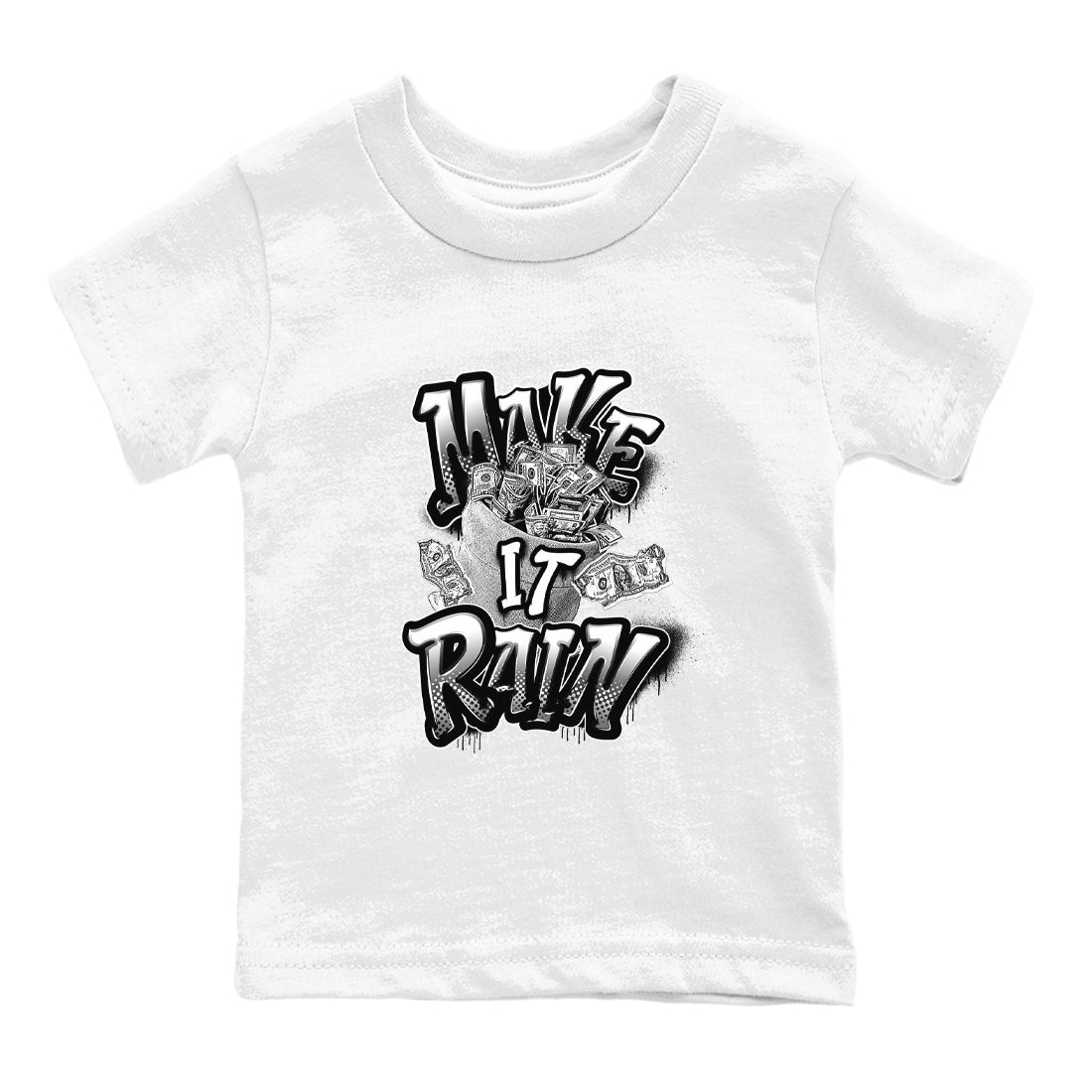 Make It Rain Money snkmatch Tees Kids - Air Jordan 1 Black White