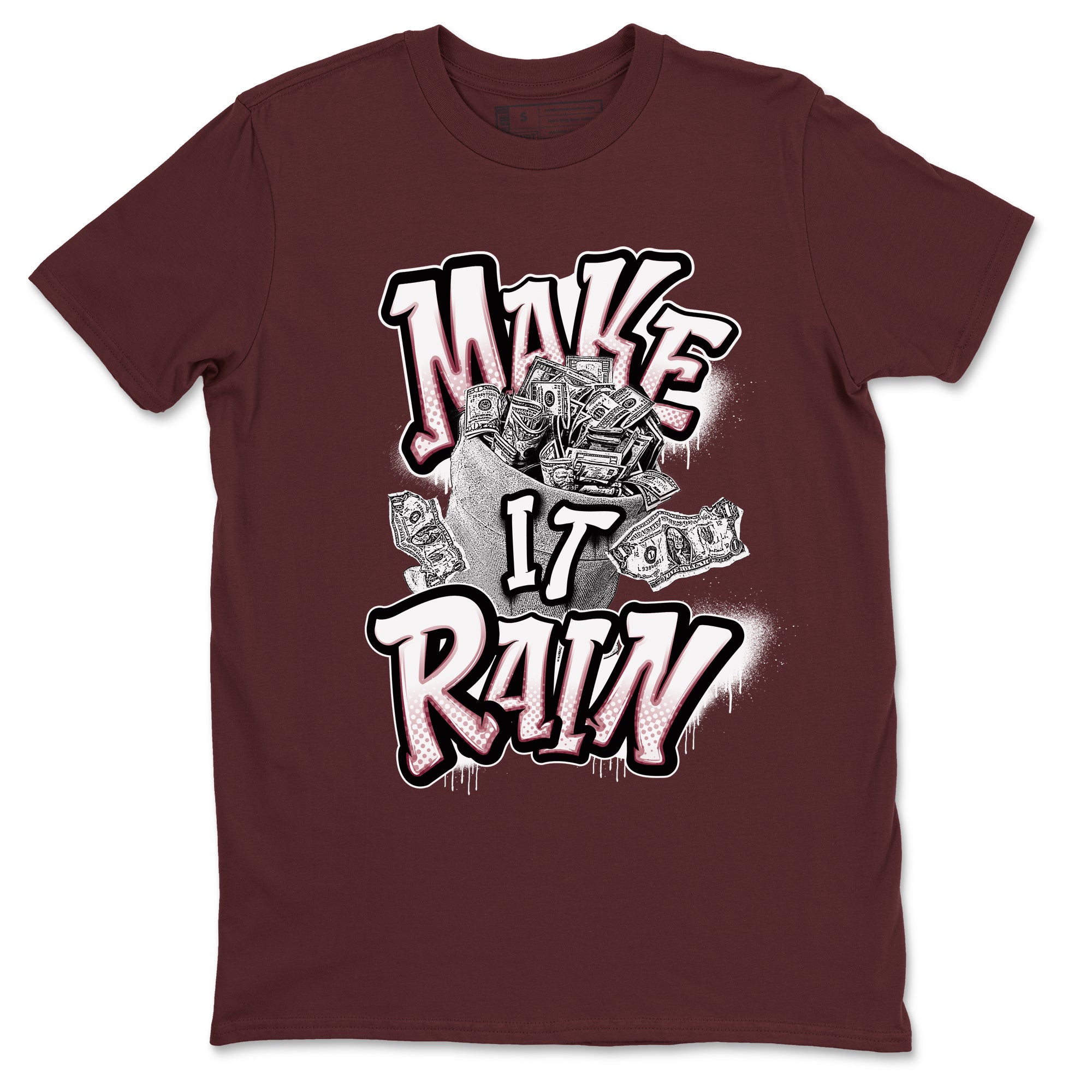 Make It Rain Money snkmatch Tees - Air Jordan 1 Metallic Burgundy
