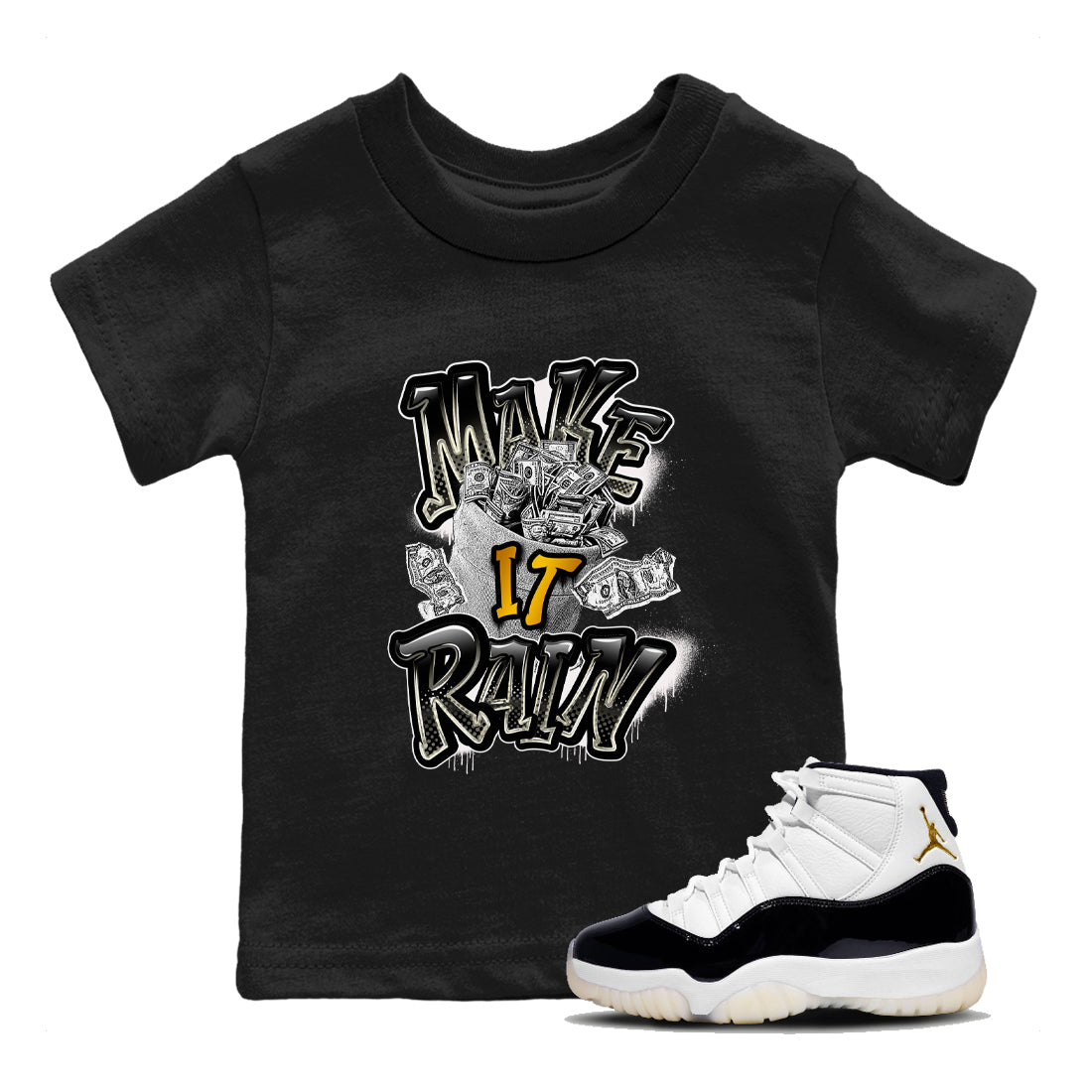 Make It Rain Money snkmatch Tees Kids - Air Jordan 11 Gratitude