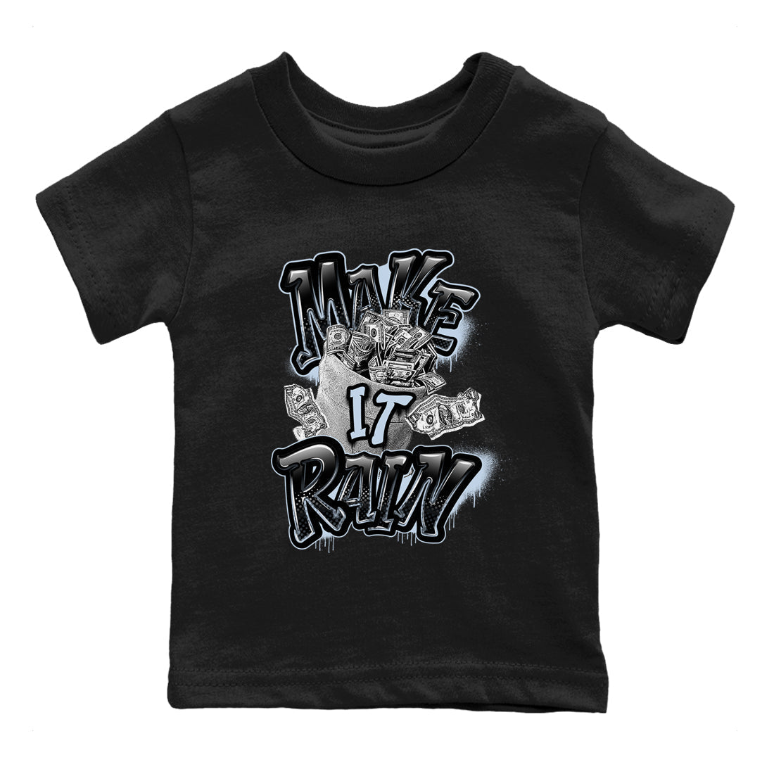 Make It Rain Money snkmatch Tees Kids - Air Jordan 11 Black and Varsity Royal