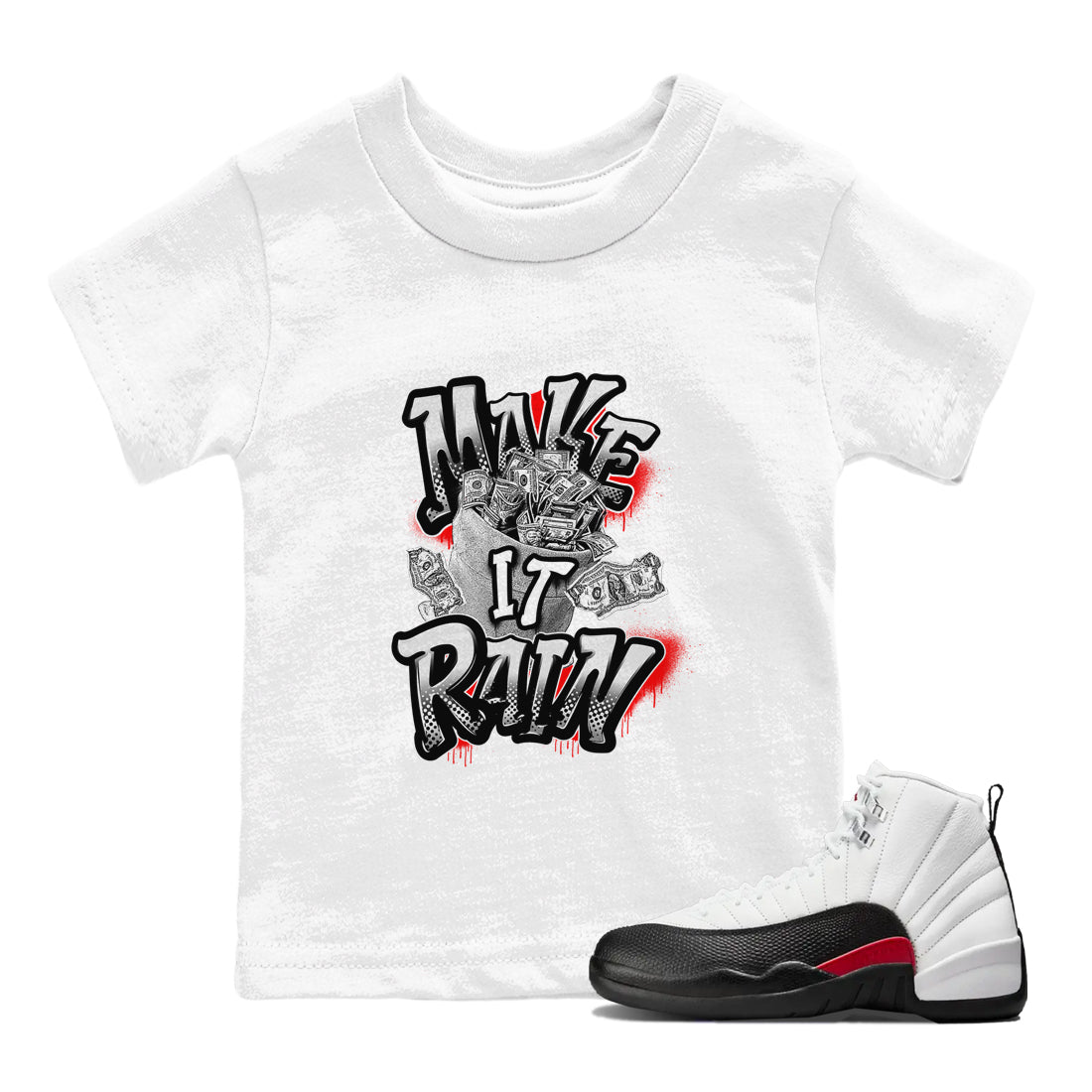 Make It Rain Money snkmatch Tees Kids - Air Jordan 12 Taxi Flip