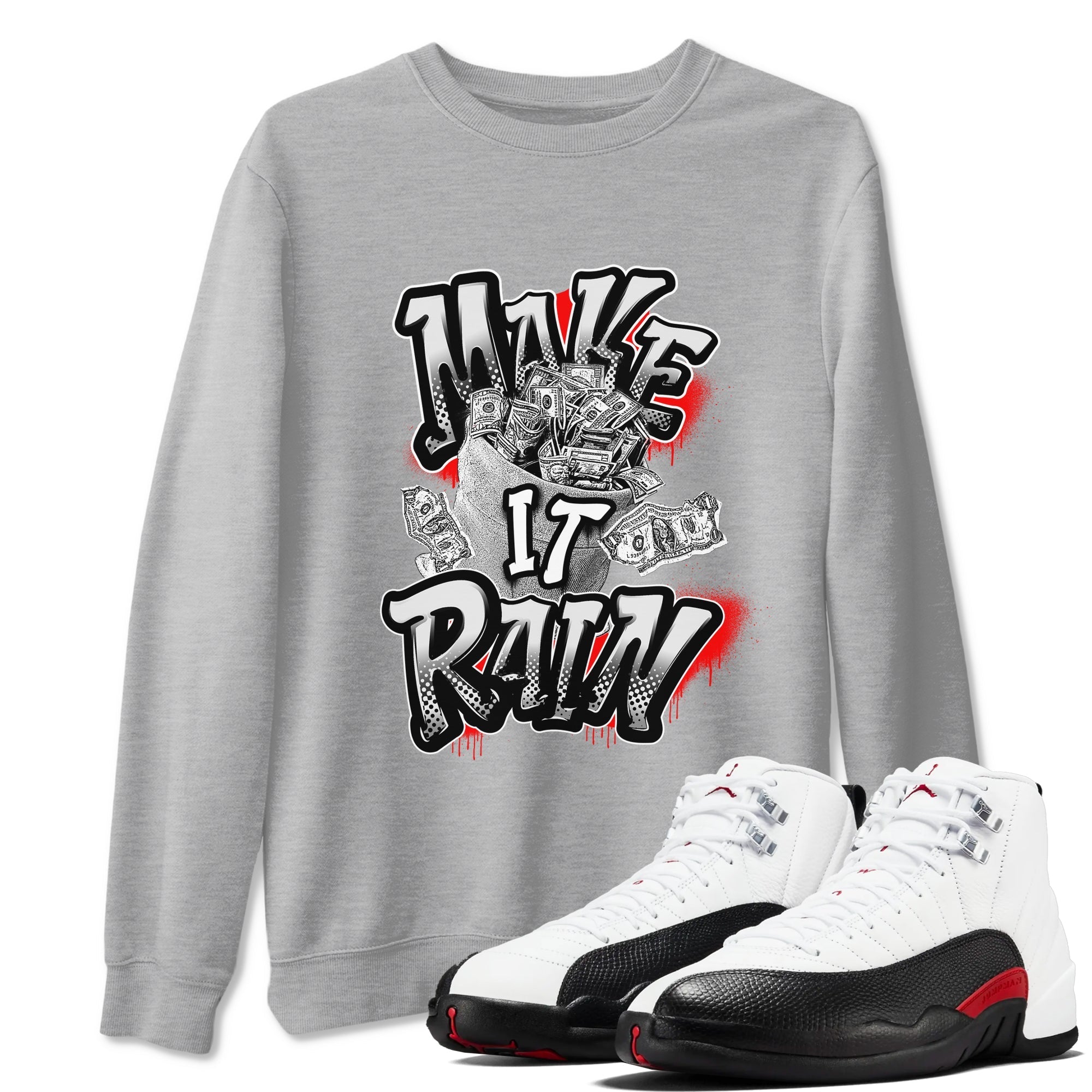 Make It Rain Money snkmatch Tees - Air Jordan 12 Taxi Flip