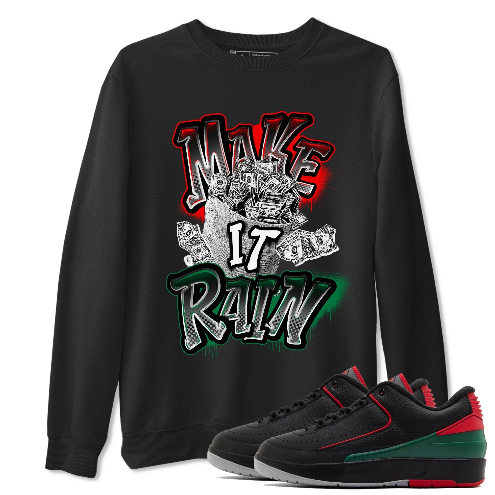 Make It Rain Money snkmatch Tees - Air Jordan 2 Christmas