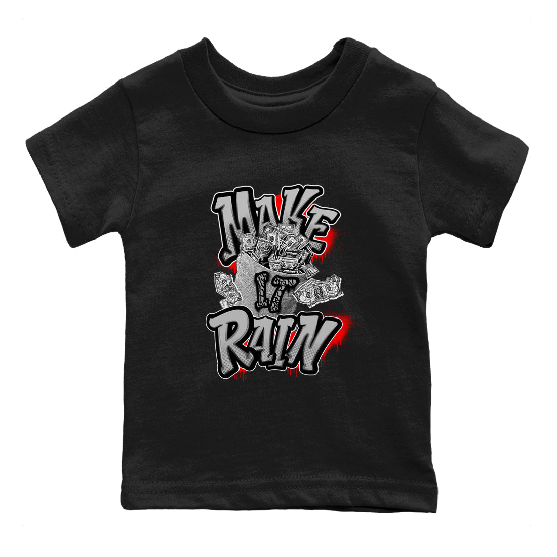 Make It Rain Money snkmatch Tees Kids - Air Jordan 3 Black Cement