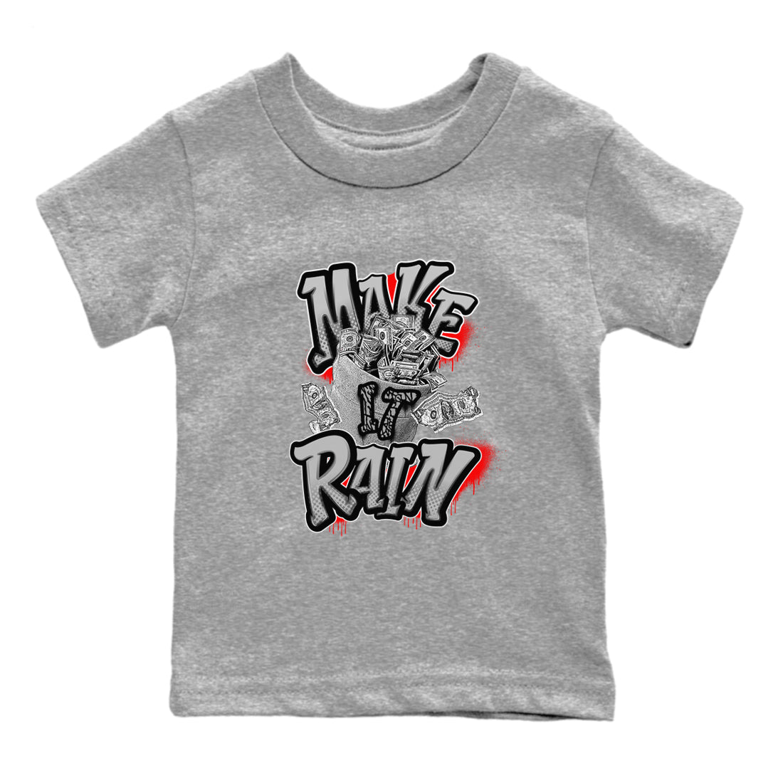 Make It Rain Money snkmatch Tees Kids - Air Jordan 3 Black Cement