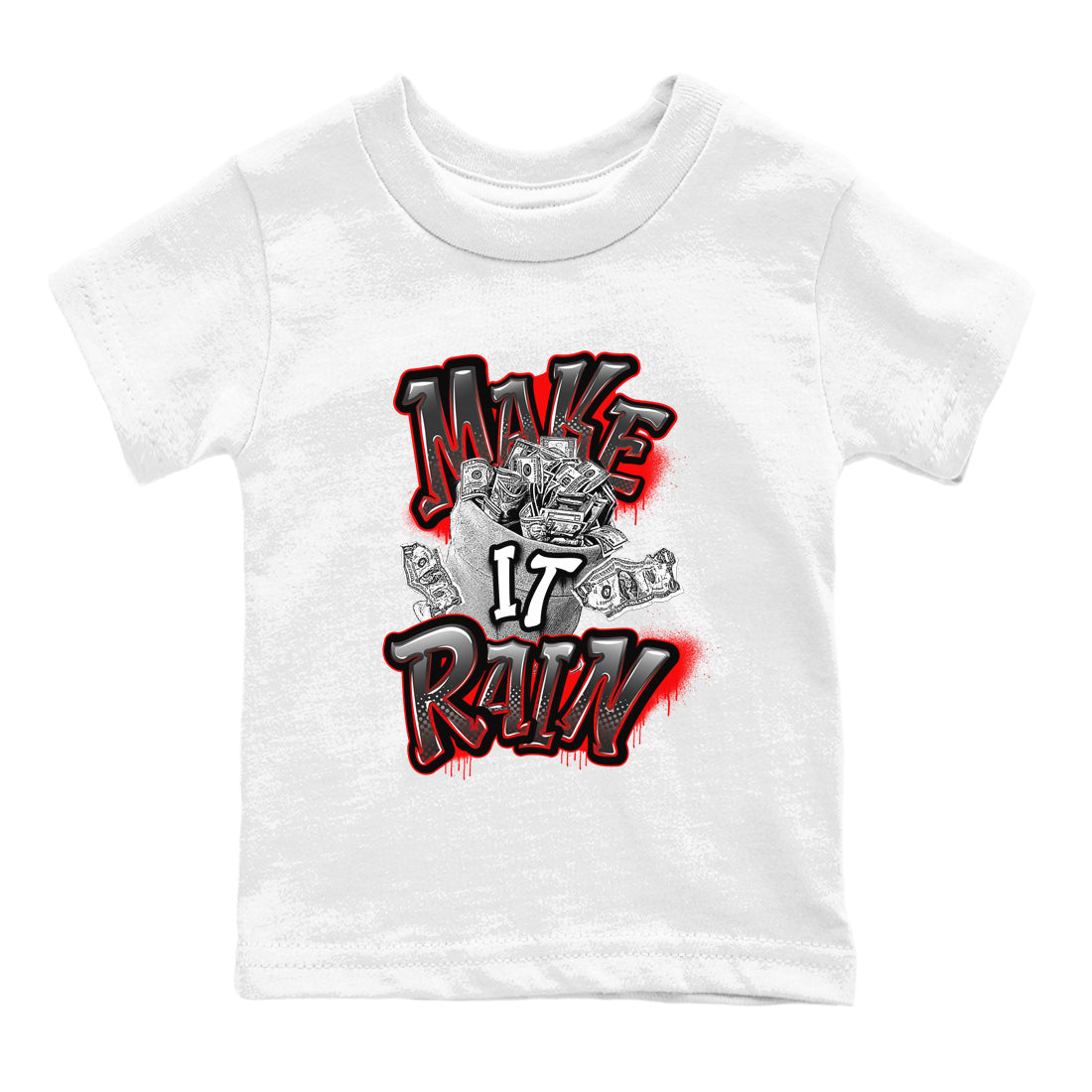 Make It Rain Money snkmatch Tees Kids - Air Jordan 4 Bred Reimagined