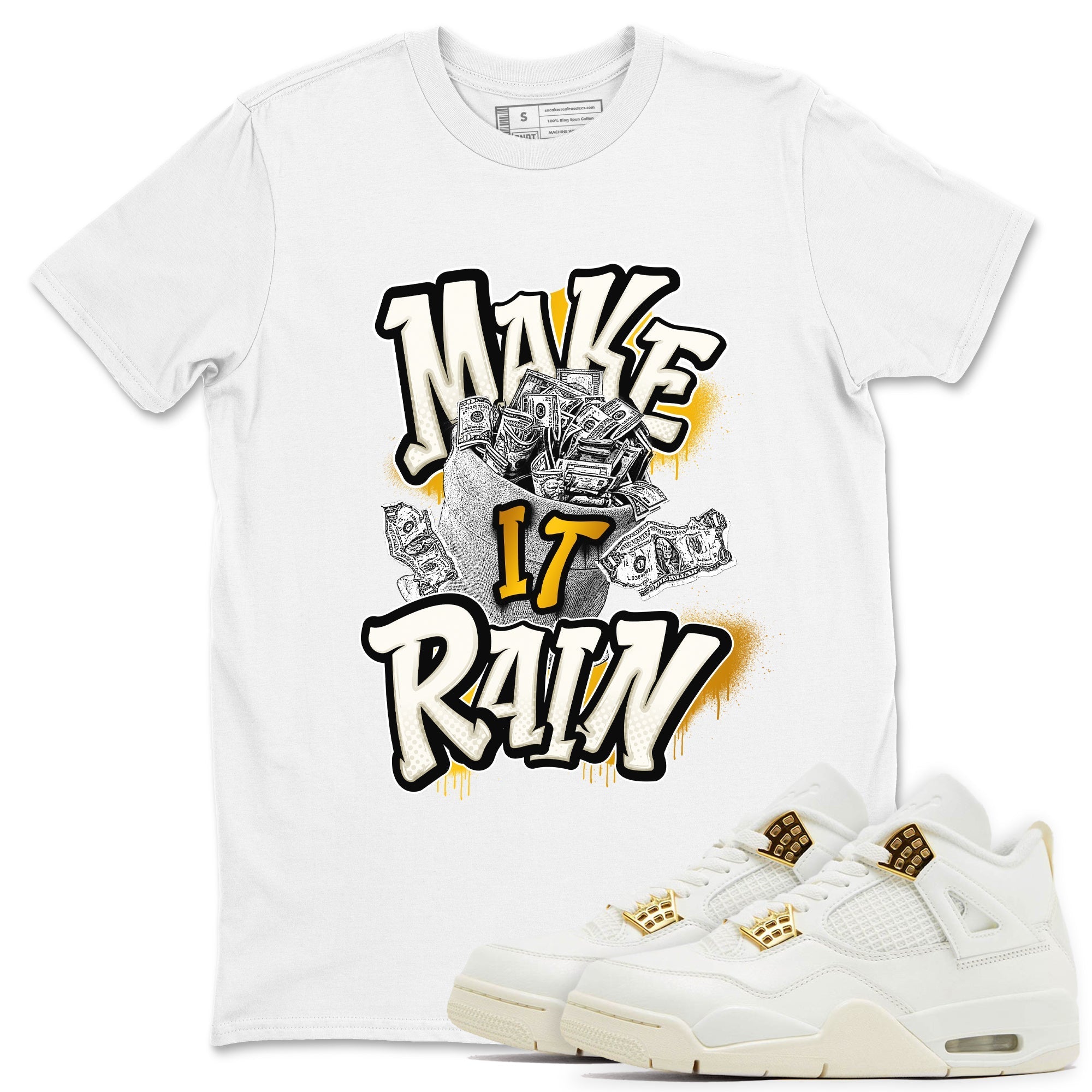 Make It Rain Money snkmatch Tees - Air Jordan 4 Sail 2024