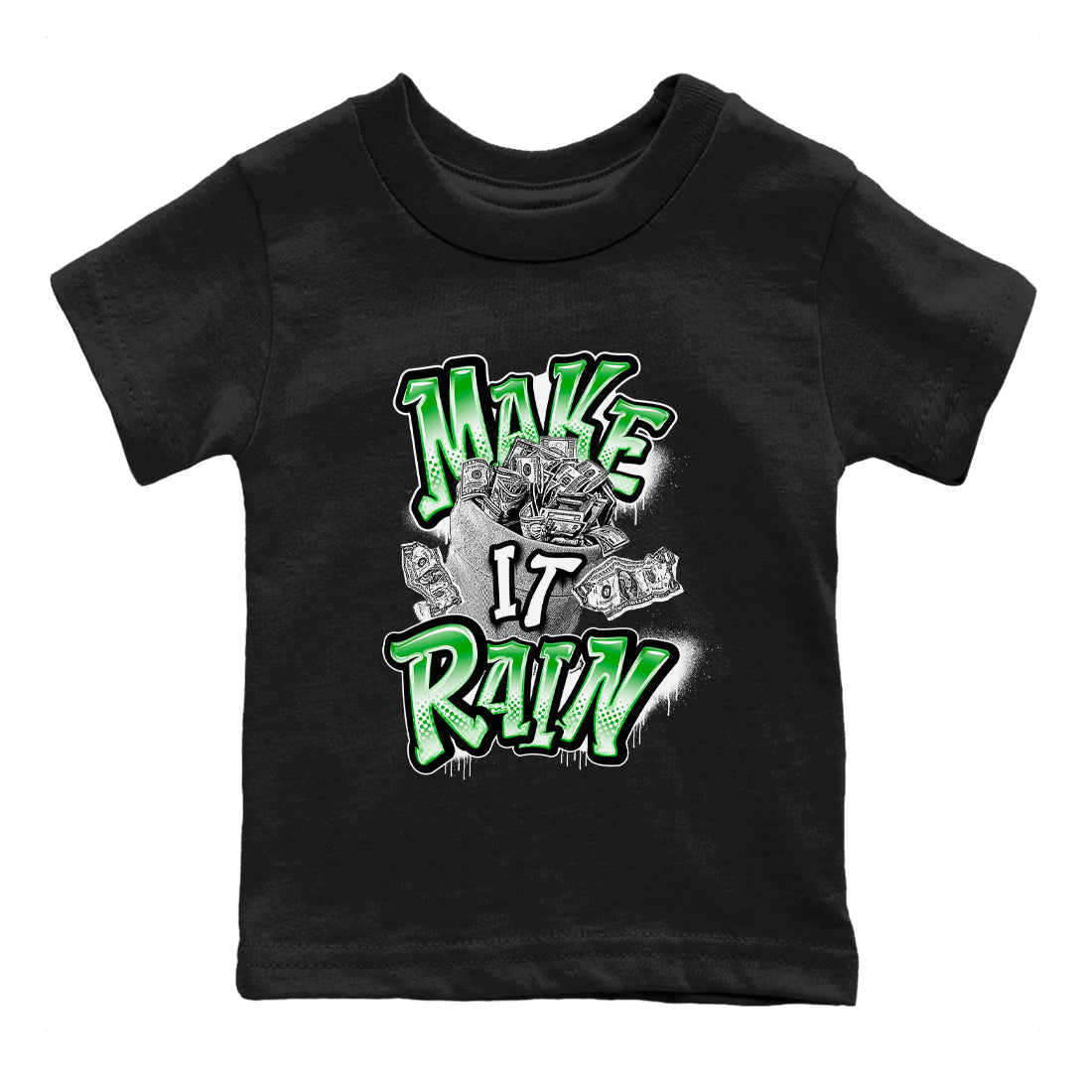 Make It Rain Money snkmatch Tees Kids - Air Jordan 5 Lucky Green