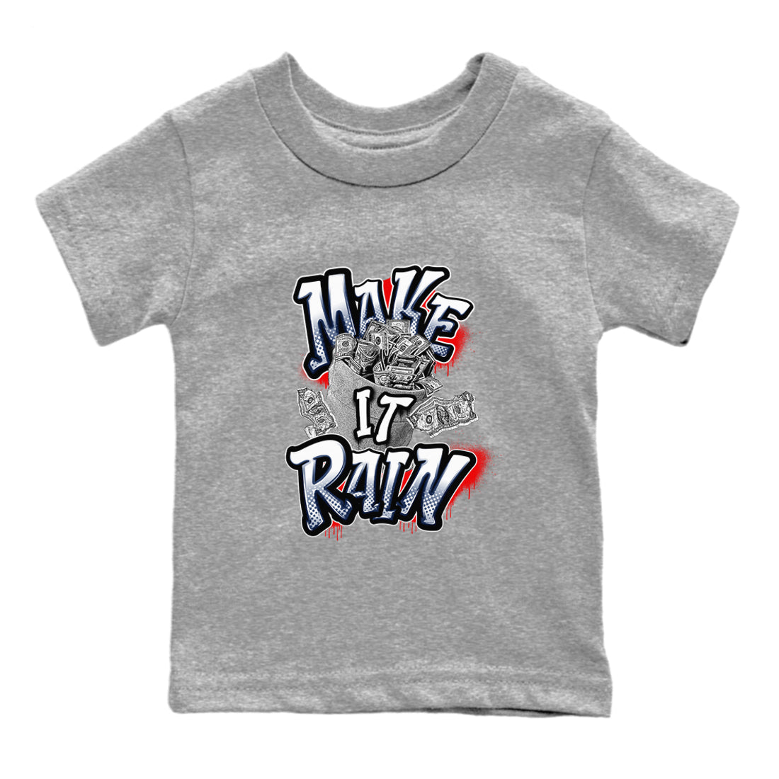 Make It Rain Money snkmatch Tees Kids - Air Jordan 6 White And Midnight Navy