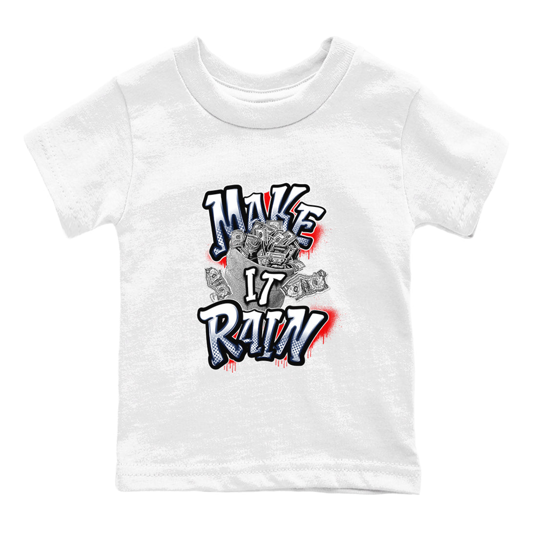 Make It Rain Money snkmatch Tees Kids - Air Jordan 6 White And Midnight Navy