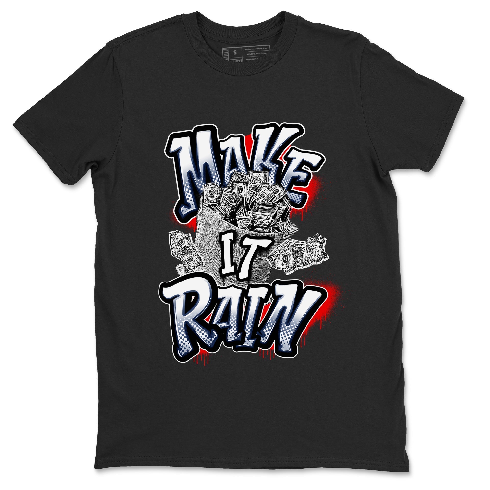 Make It Rain Money snkmatch Tees - Air Jordan 6 White And Midnight Navy
