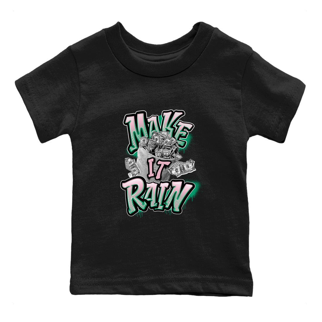 Make It Rain Money snkmatch Tees Kids - Dunk Medium Soft Pink Malachite