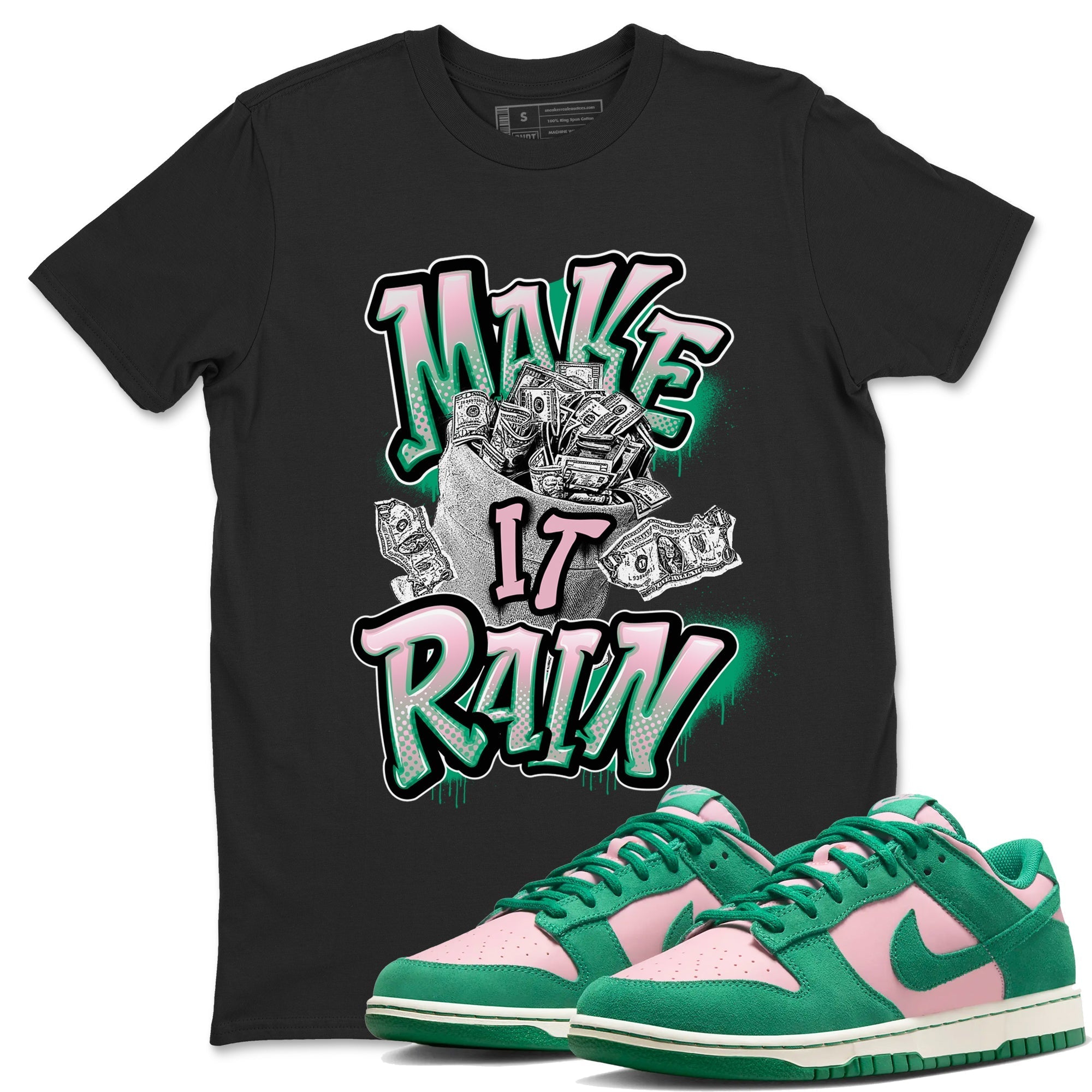 Make It Rain Money snkmatch Tees - Dunk Medium Soft Pink Malachite