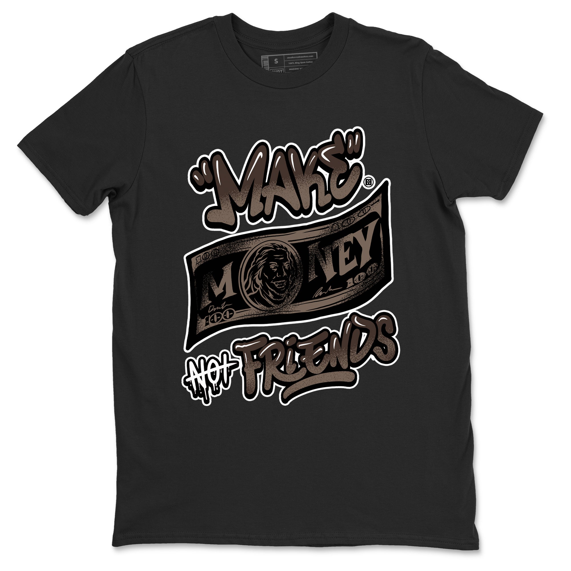 Make Money Not Friends snkmatch Tees - Air Jordan 1 Travis Scott Velvet Brown