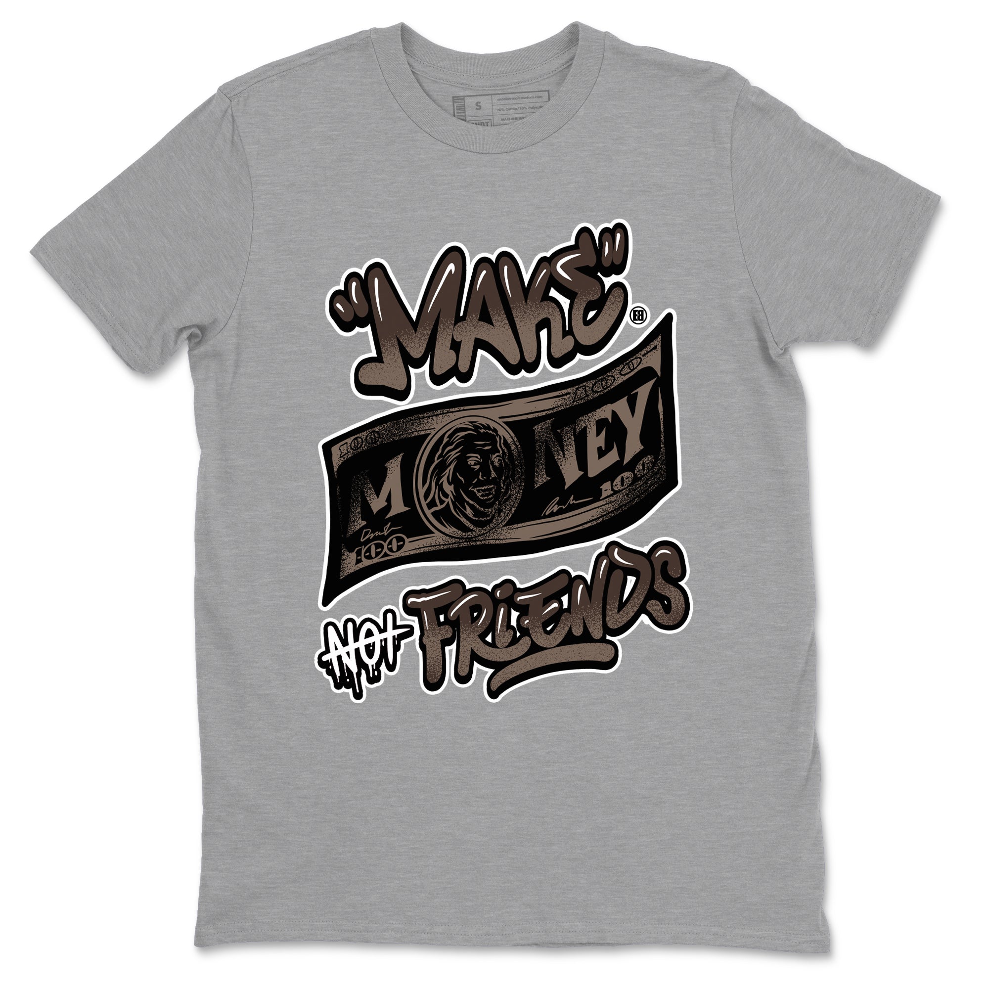 Make Money Not Friends snkmatch Tees - Air Jordan 1 Travis Scott Velvet Brown