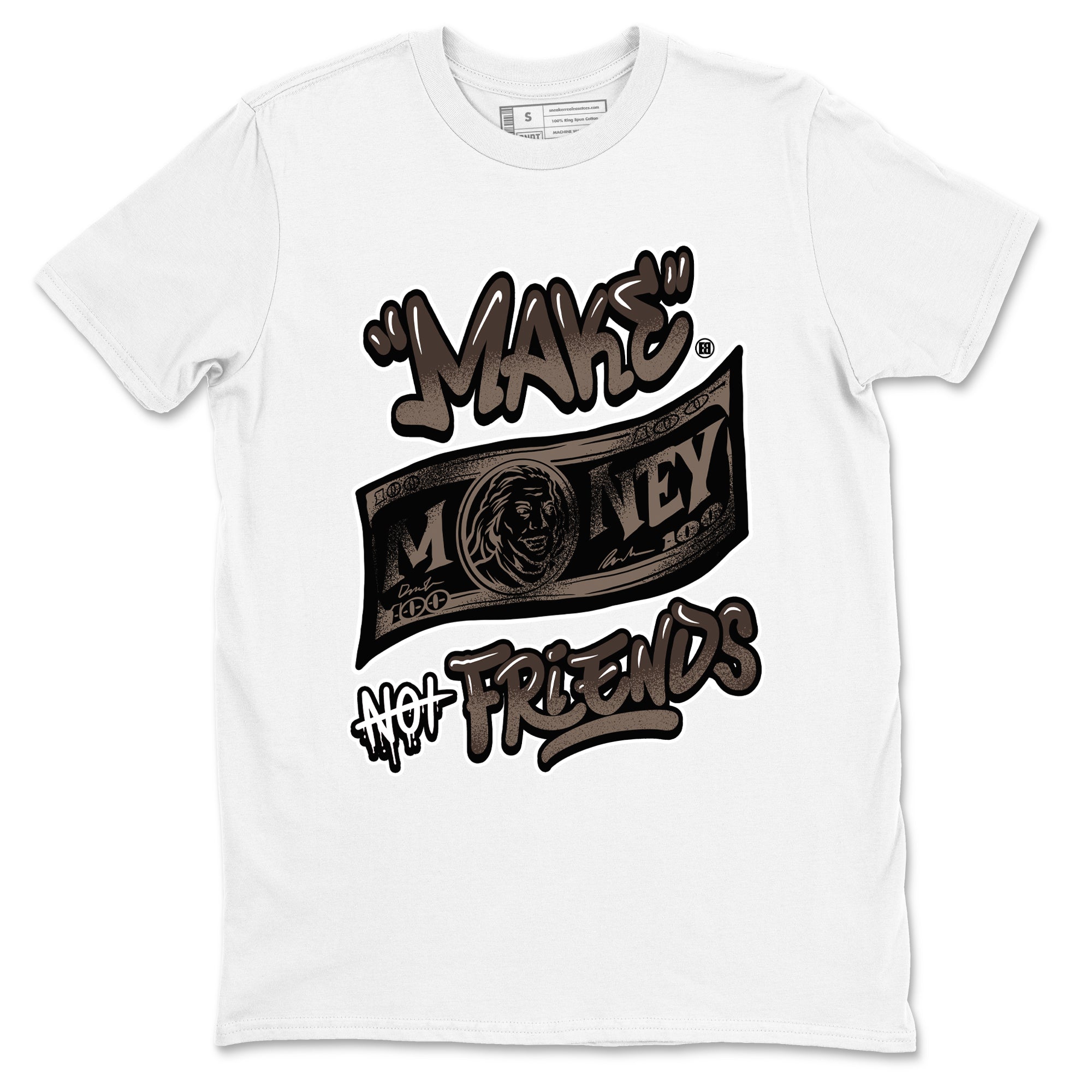Make Money Not Friends snkmatch Tees - Air Jordan 1 Travis Scott Velvet Brown