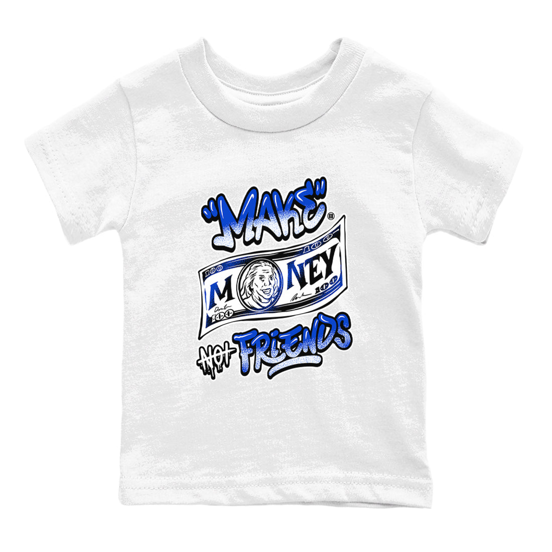 Make Money Not Friends snkmatch Tees Kids - Air Jordan 12 Blueberry