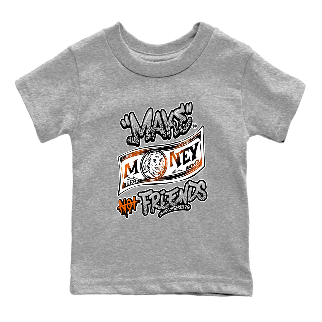 Make Money Not Friends snkmatch Tees Kids - Air Jordan 3 Georgia Peach
