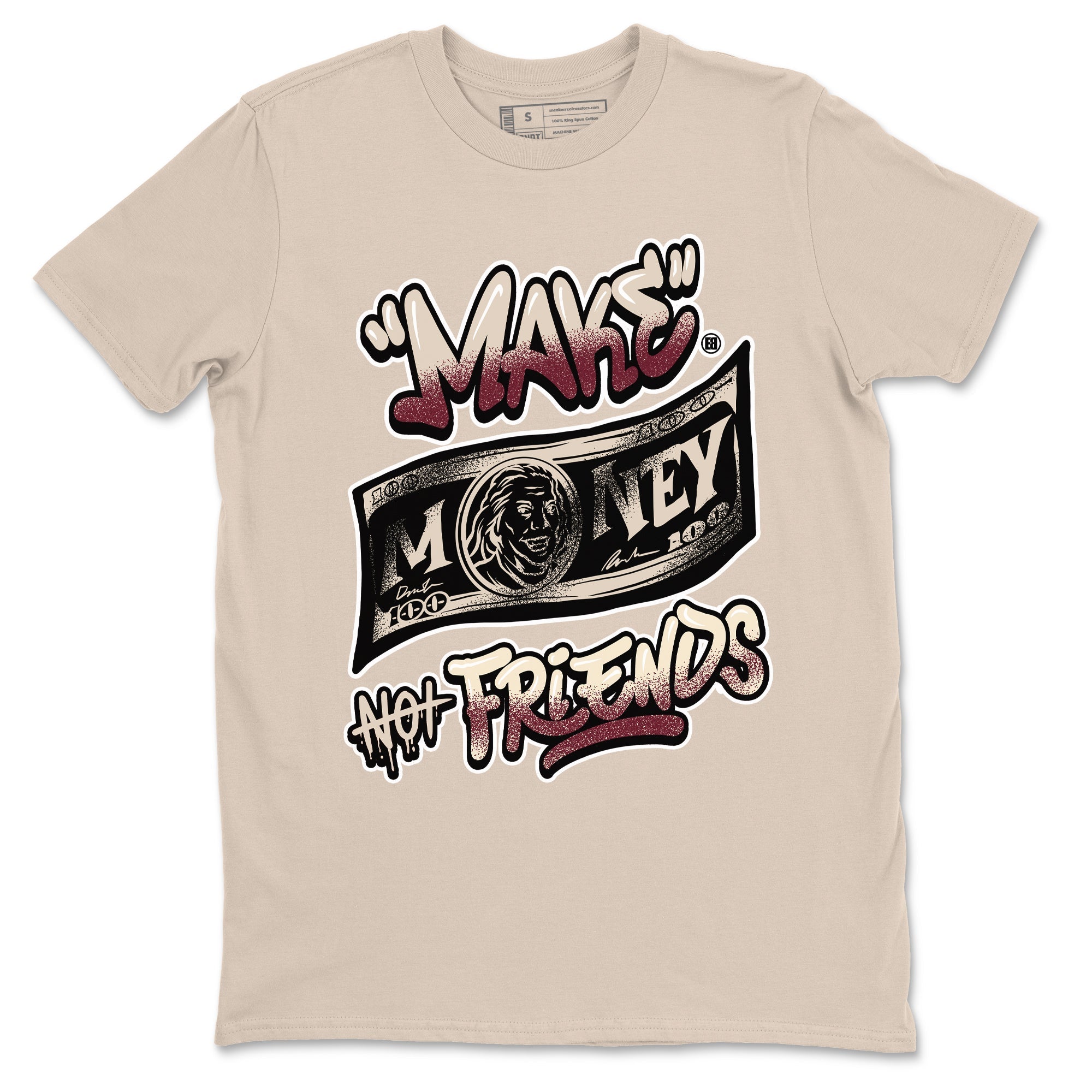 Make Money Not Friends snkmatch Tees - Air Jordan 4 A Ma Maniere x Fossil Stone