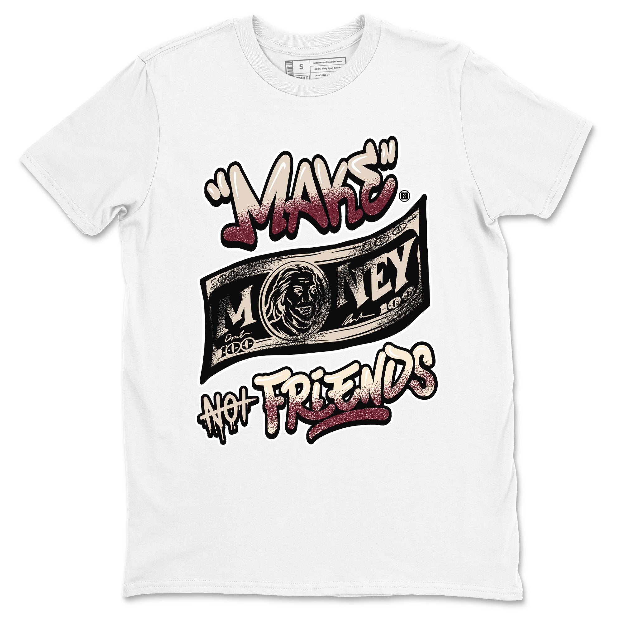 Make Money Not Friends snkmatch Tees - Air Jordan 4 A Ma Maniere x Fossil Stone