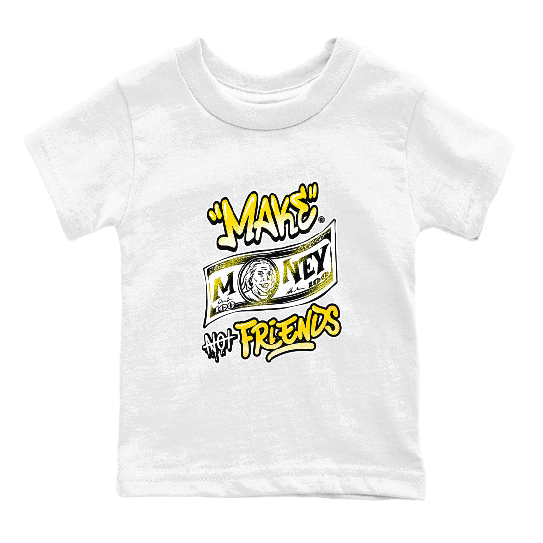 Make Money Not Friends snkmatch Tees Kids - Air Jordan 4 Vivid Sulfur