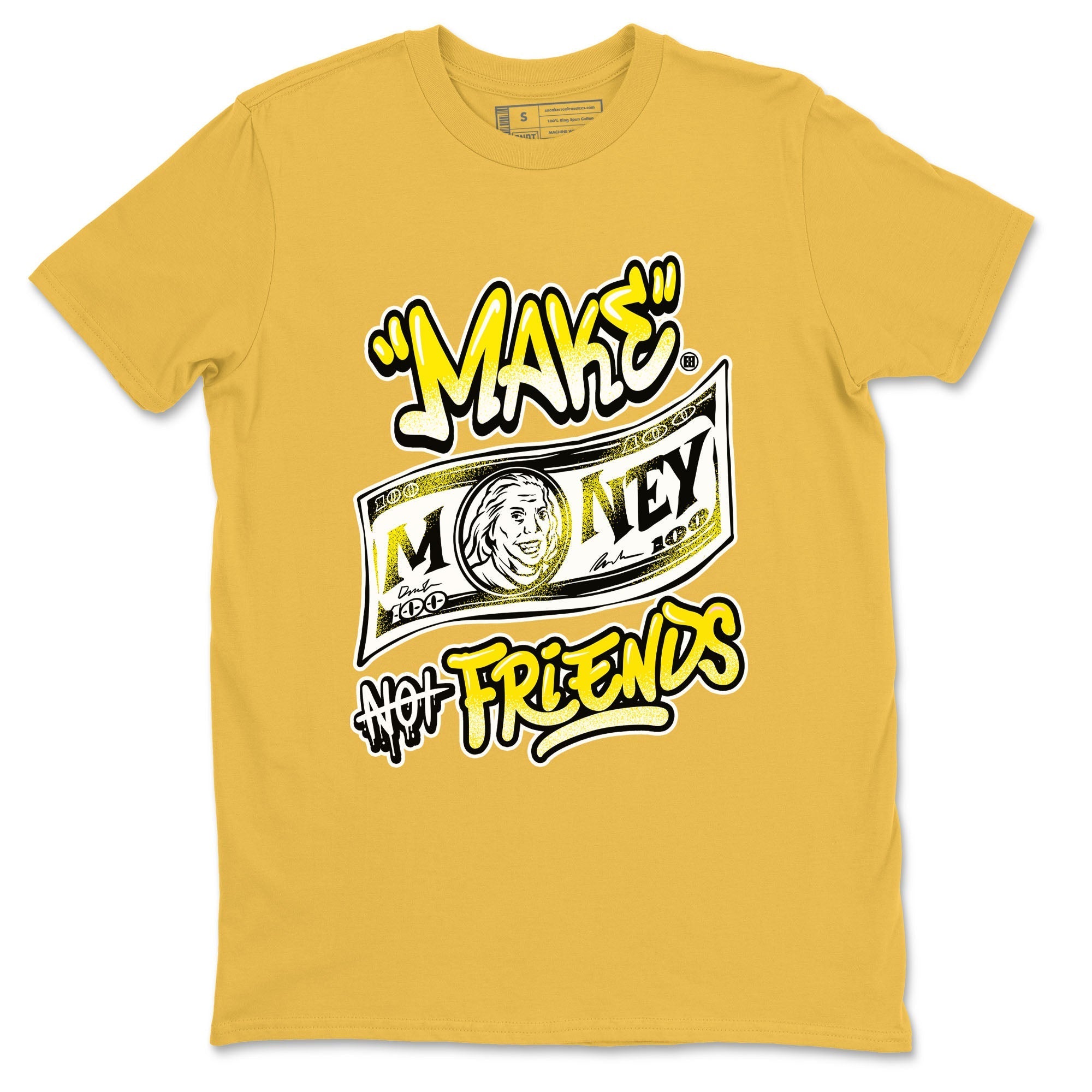 Make Money Not Friends snkmatch Tees - Air Jordan 4 Vivid Sulfur