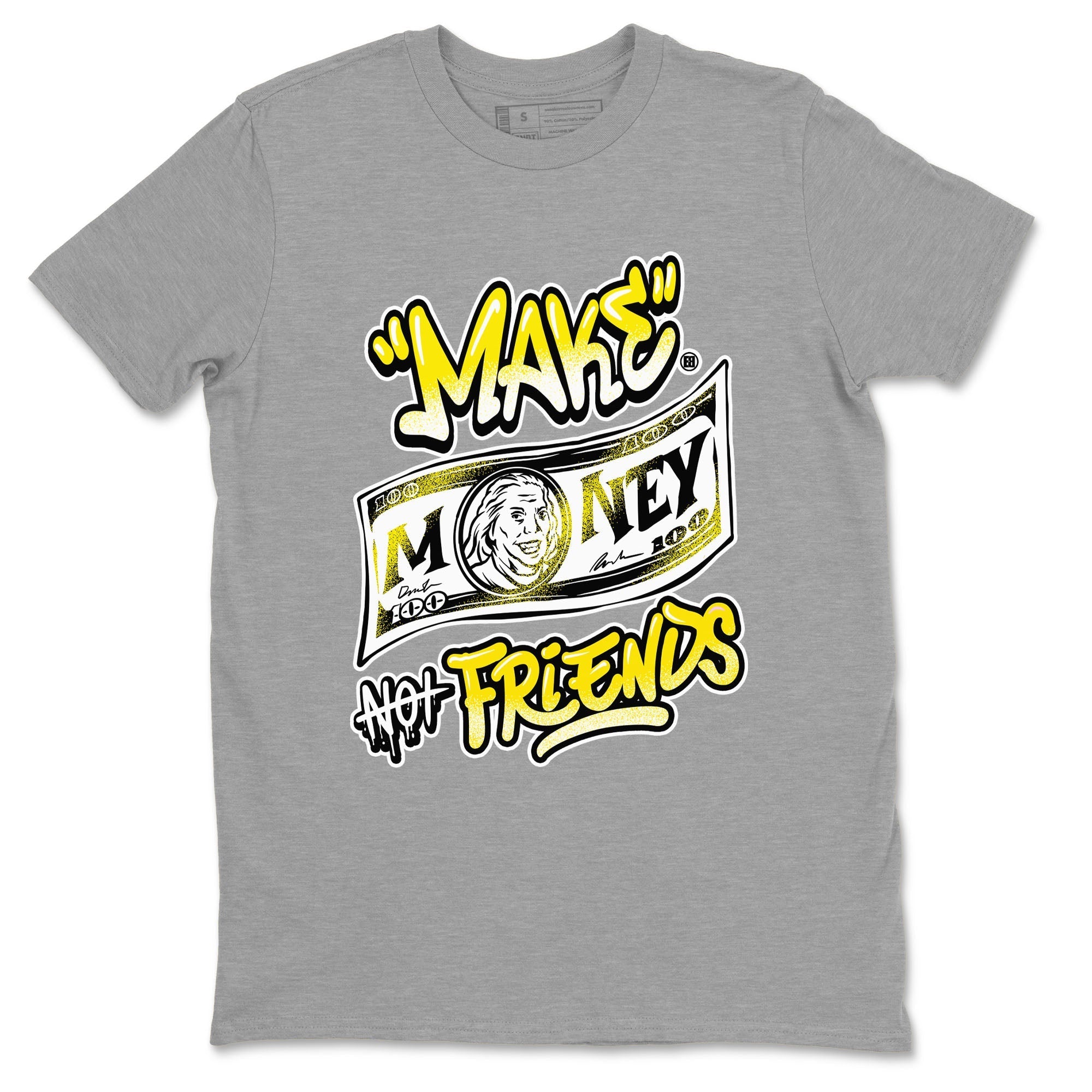 Make Money Not Friends snkmatch Tees - Air Jordan 4 Vivid Sulfur